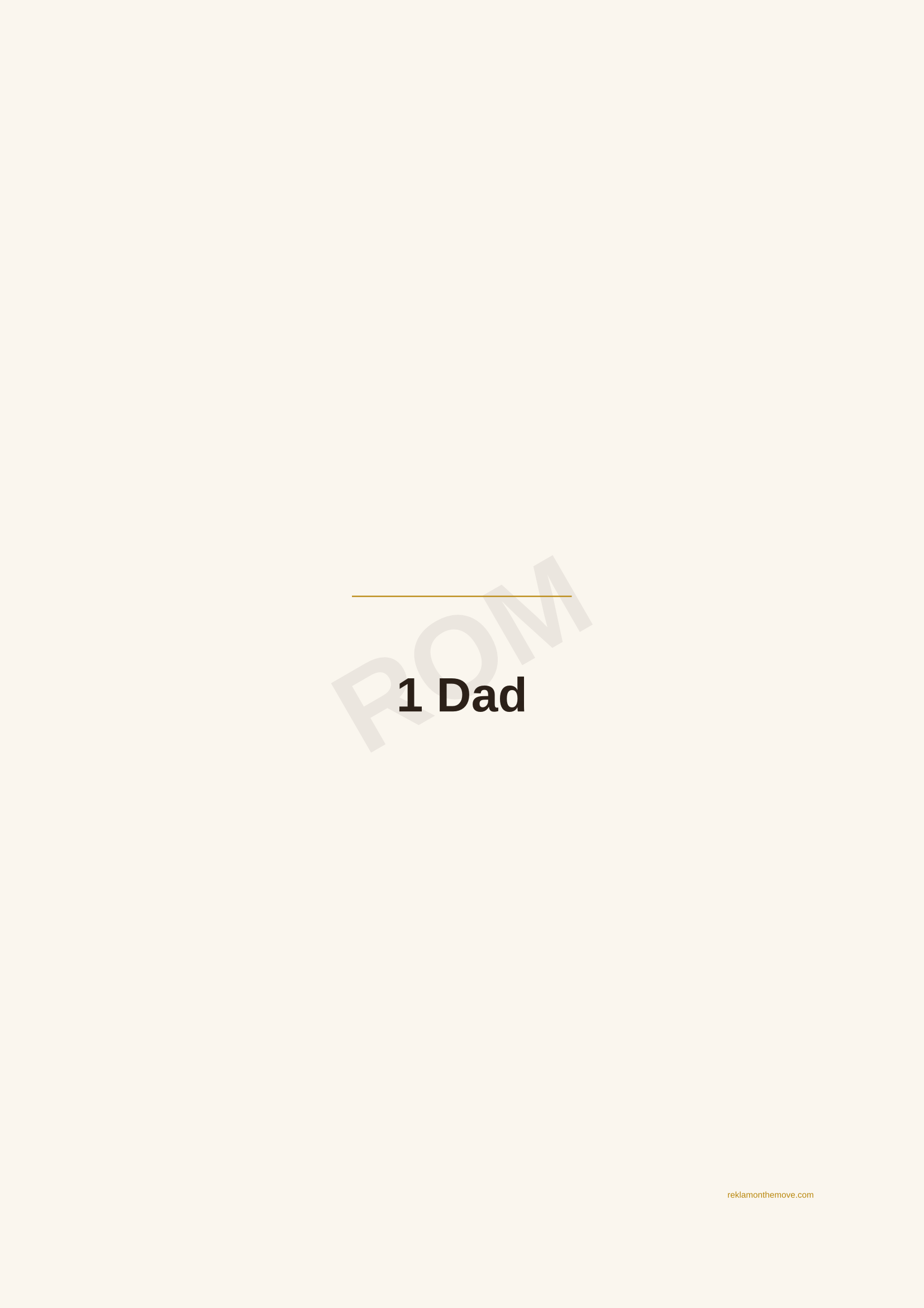 #1 Dad · Espresso — ROM dijital ürün önizlemesi (filigranlı)