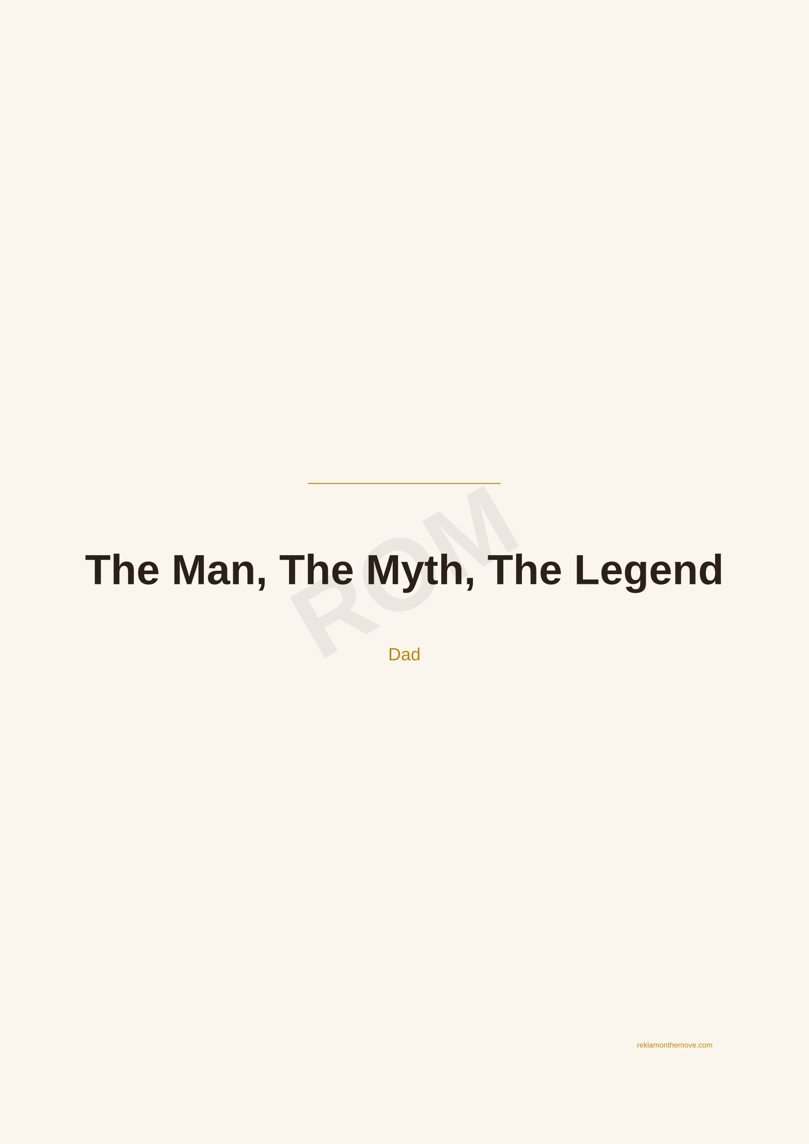 The Man, The Myth, The Legend · Espresso — ROM dijital ürün önizlemesi (filigranlı)