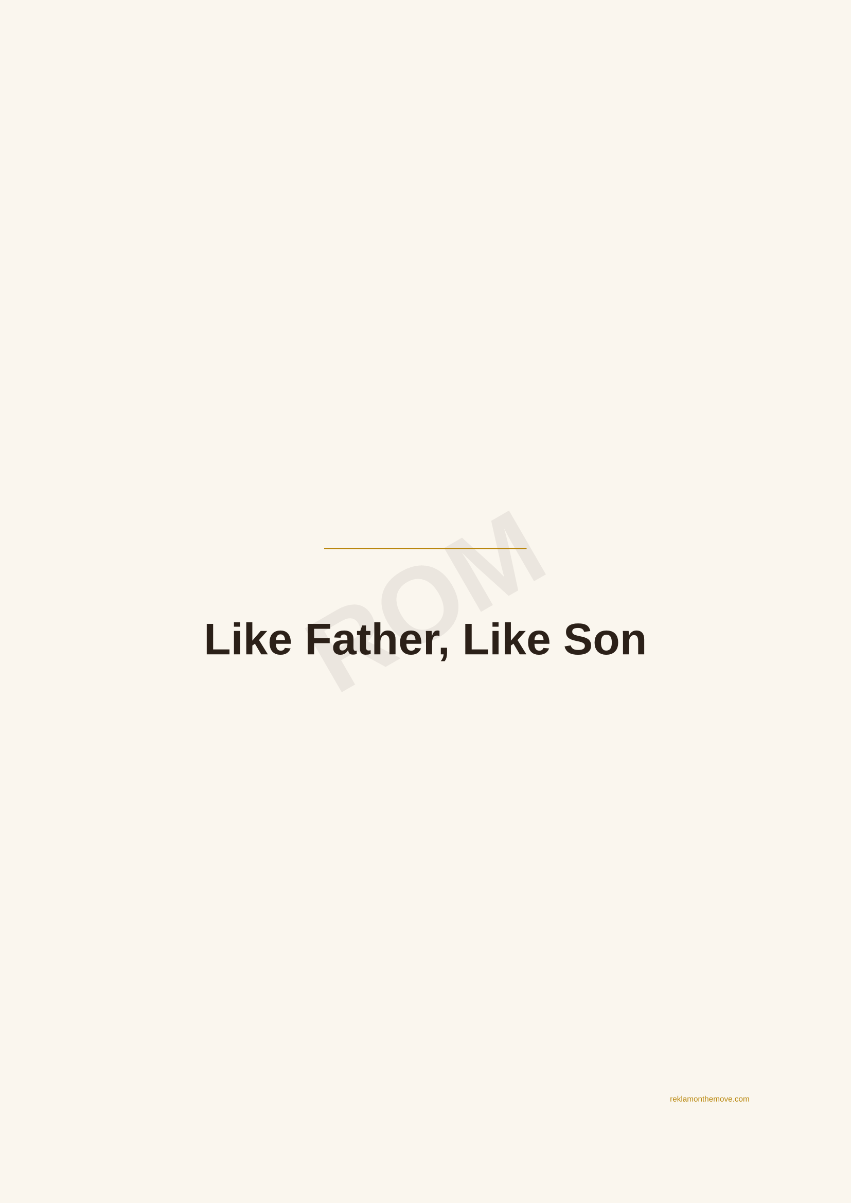 Like Father, Like Son · Espresso — ROM dijital ürün önizlemesi (filigranlı)
