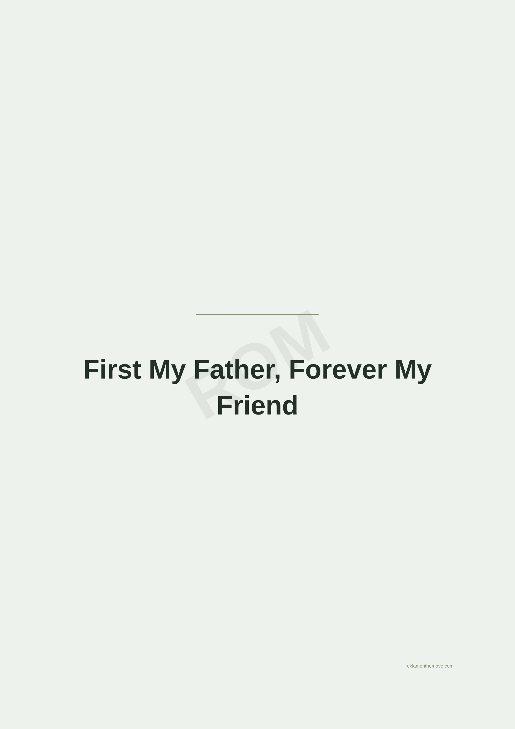First My Father, Forever My Friend · Adaçayı — ROM dijital ürün önizlemesi (filigranlı)