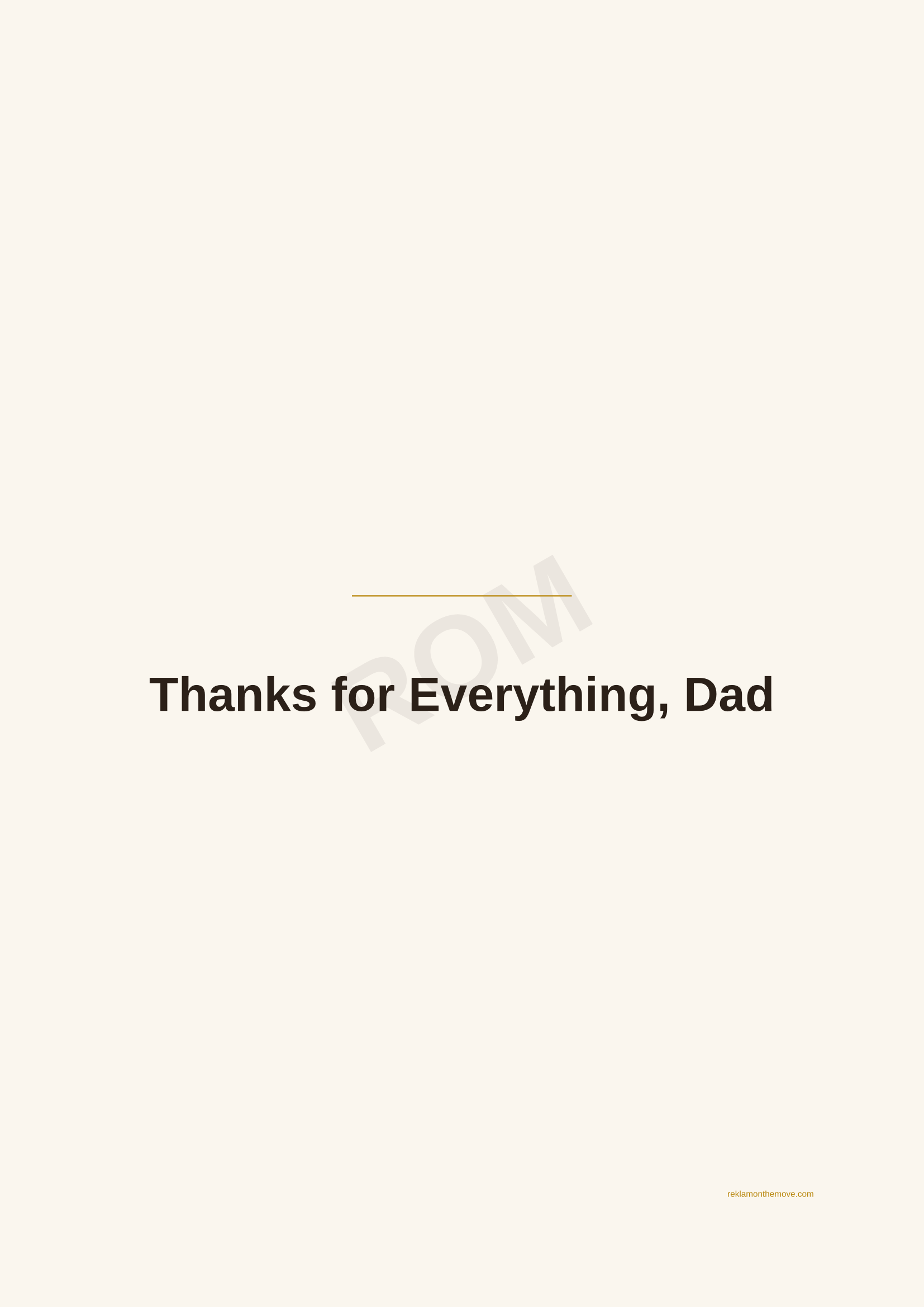 Thanks for Everything, Dad · Espresso — ROM dijital ürün önizlemesi (filigranlı)