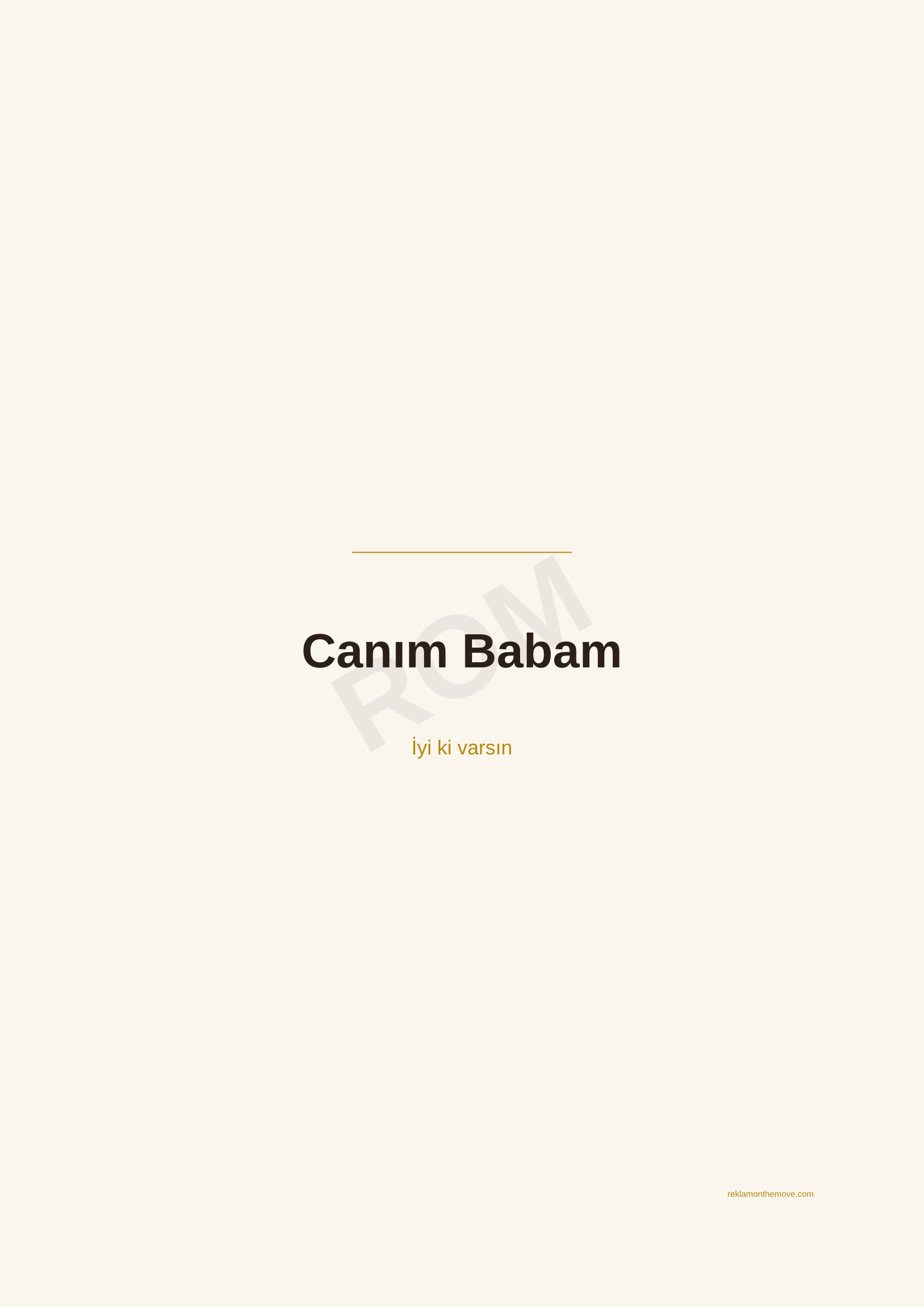 Canım Babam · Espresso — ROM dijital ürün önizlemesi (filigranlı)