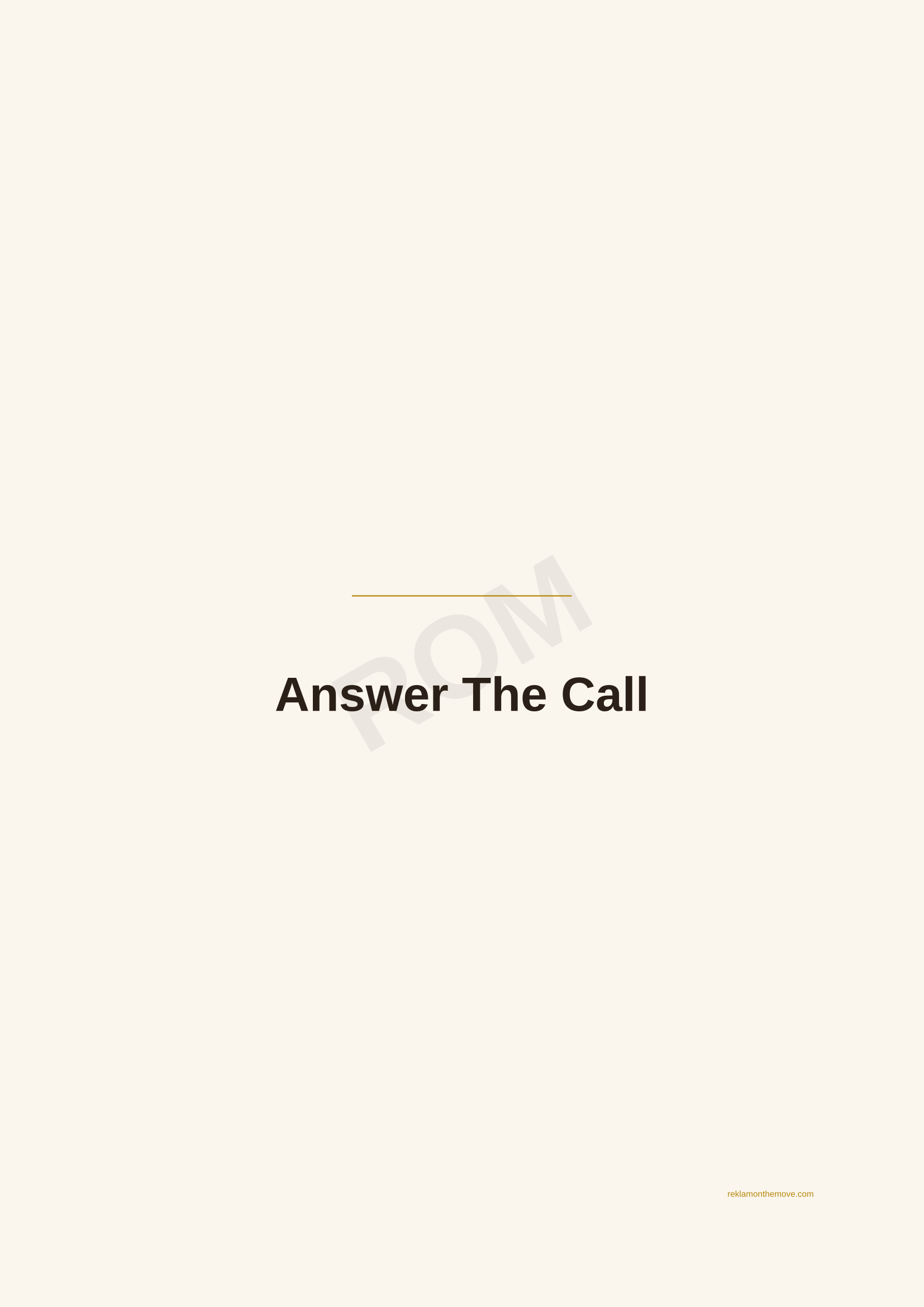 Answer The Call · Espresso — ROM dijital ürün önizlemesi (filigranlı)