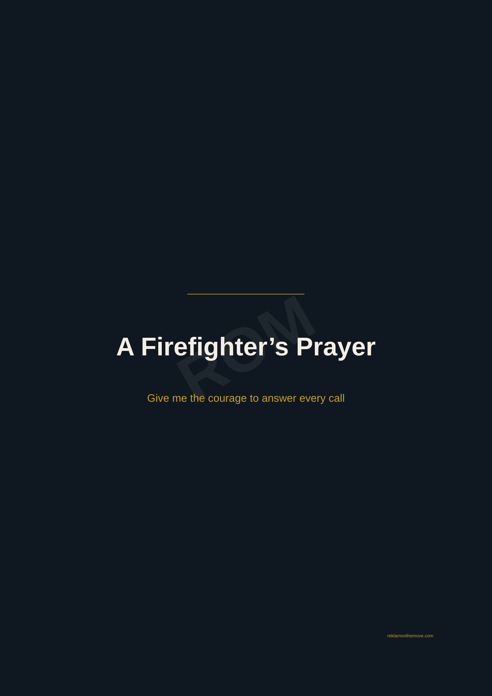 A Firefighter's Prayer · Gece — ROM dijital ürün önizlemesi (filigranlı)