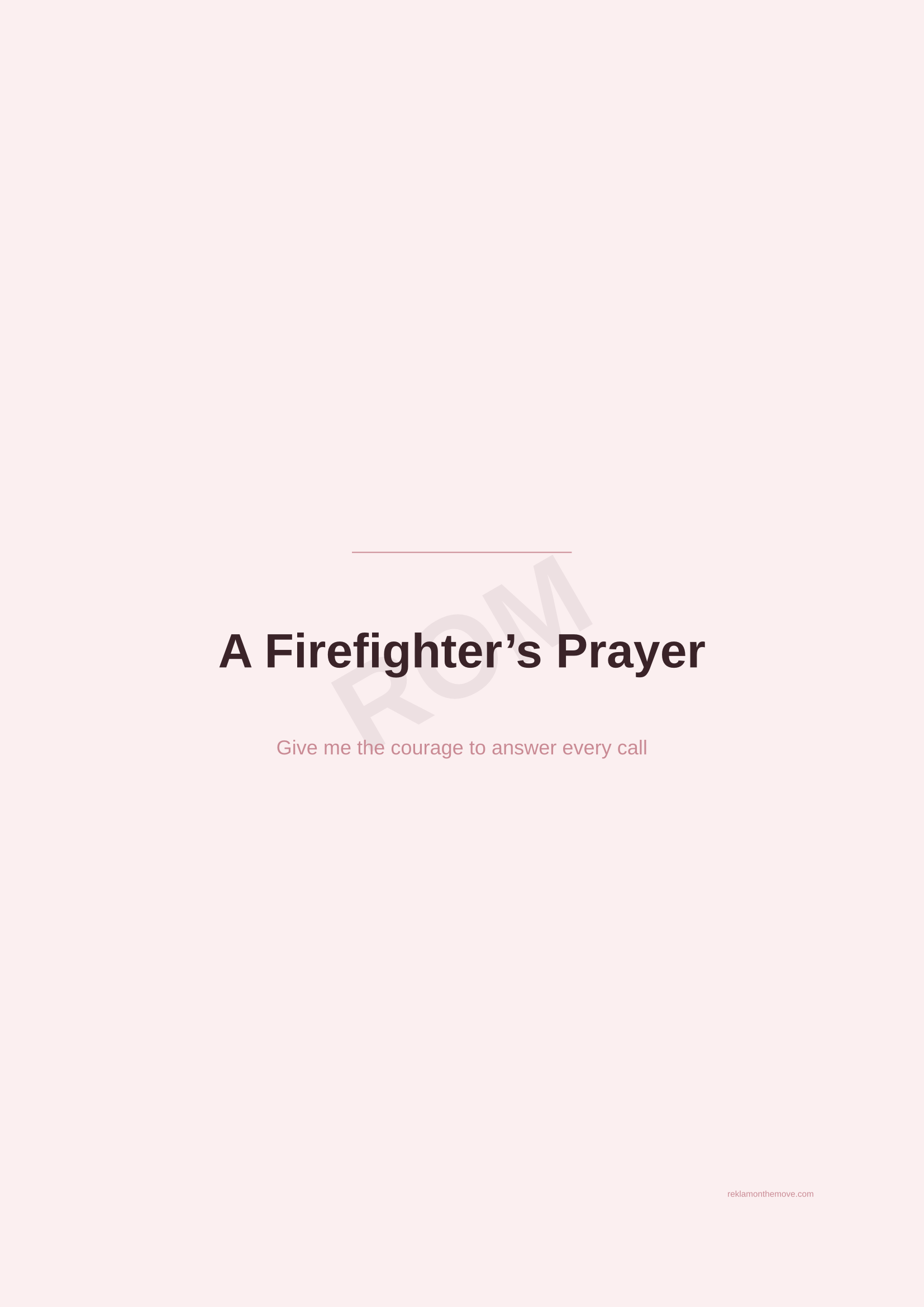 A Firefighter's Prayer · Gül — ROM dijital ürün önizlemesi (filigranlı)