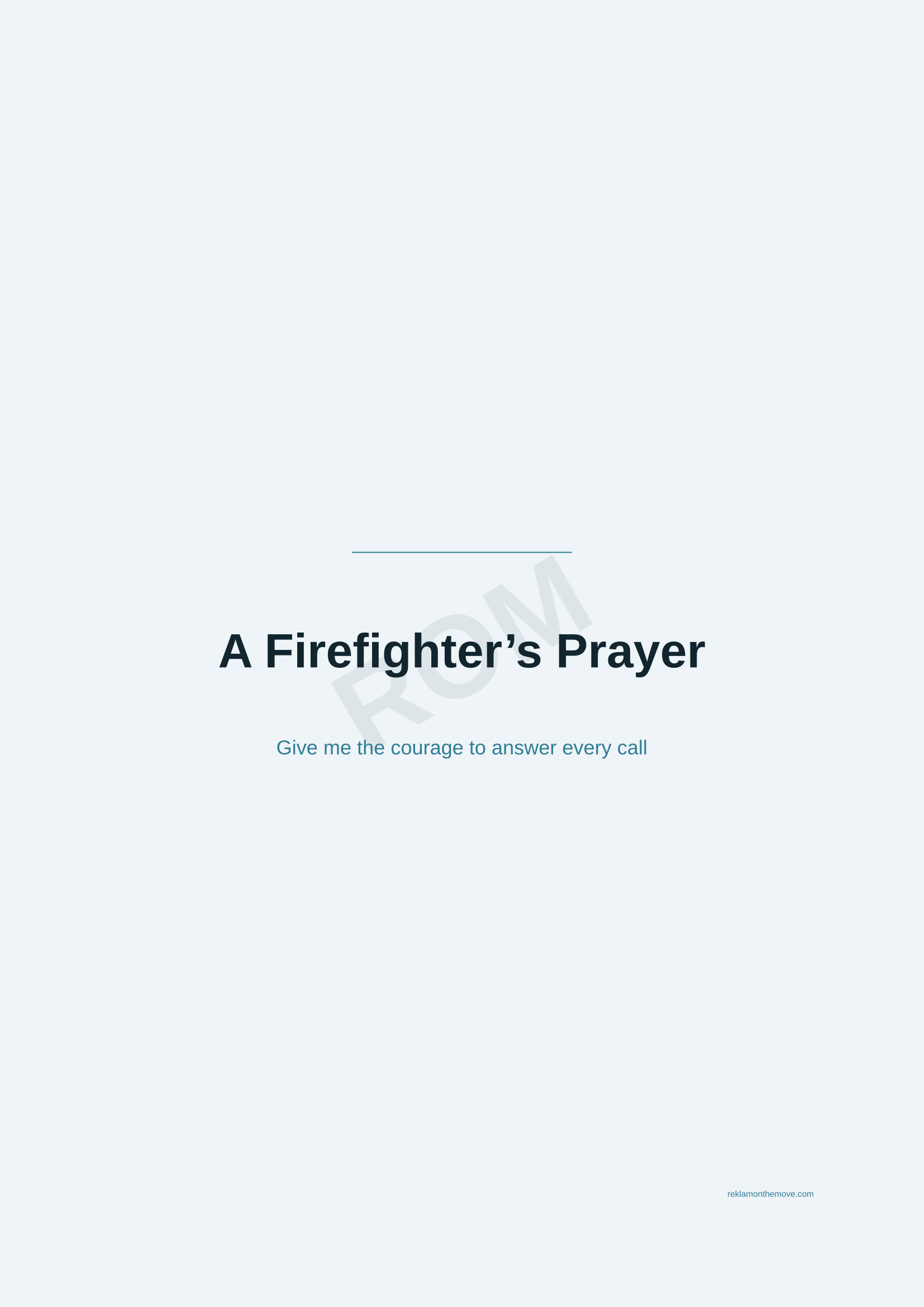 A Firefighter's Prayer · Okyanus — ROM dijital ürün önizlemesi (filigranlı)