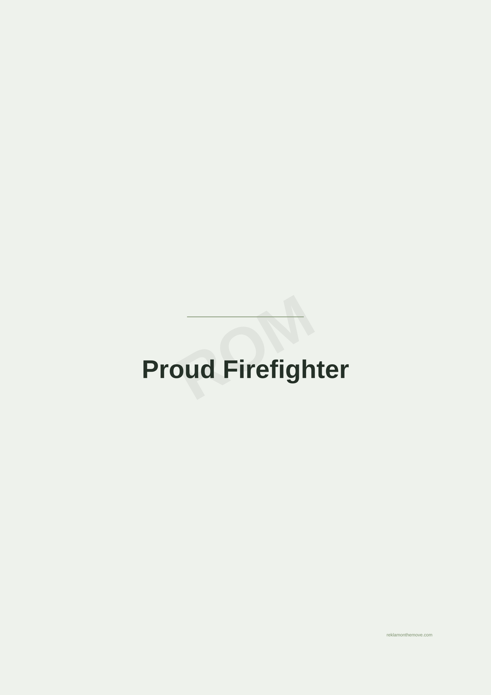 Proud Firefighter · Adaçayı — ROM dijital ürün önizlemesi (filigranlı)