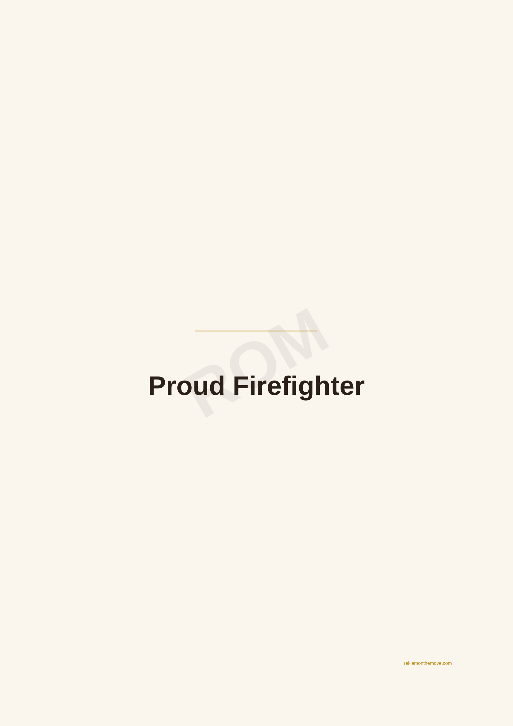 Proud Firefighter · Espresso — ROM dijital ürün önizlemesi (filigranlı)