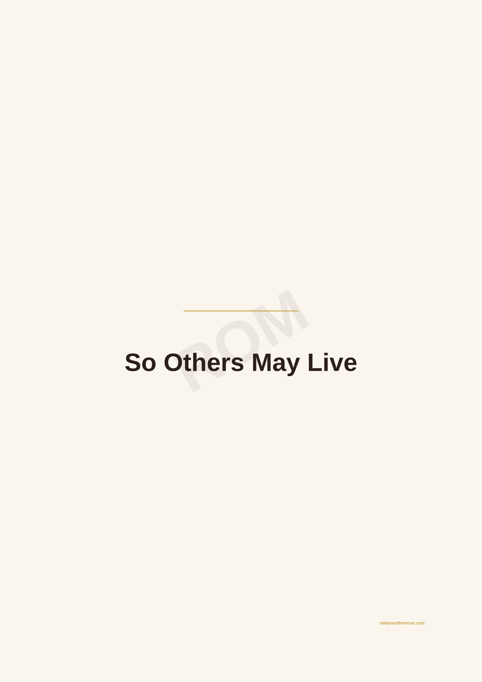 So Others May Live · Espresso — ROM dijital ürün önizlemesi (filigranlı)