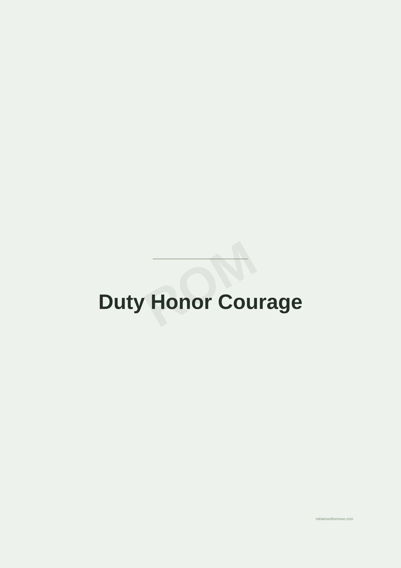 Duty Honor Courage · Adaçayı — ROM dijital ürün önizlemesi (filigranlı)