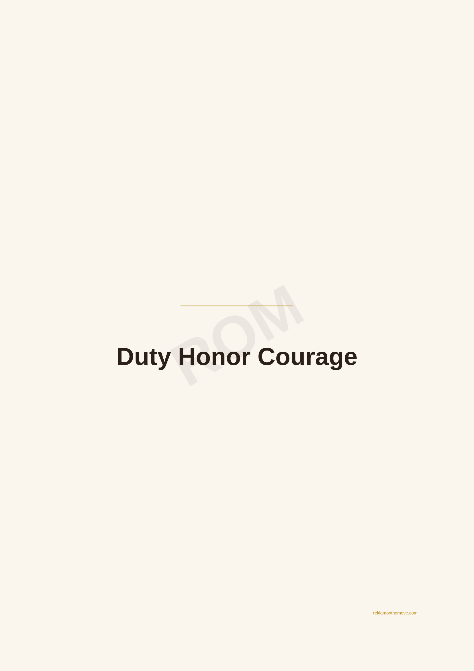 Duty Honor Courage · Espresso — ROM dijital ürün önizlemesi (filigranlı)