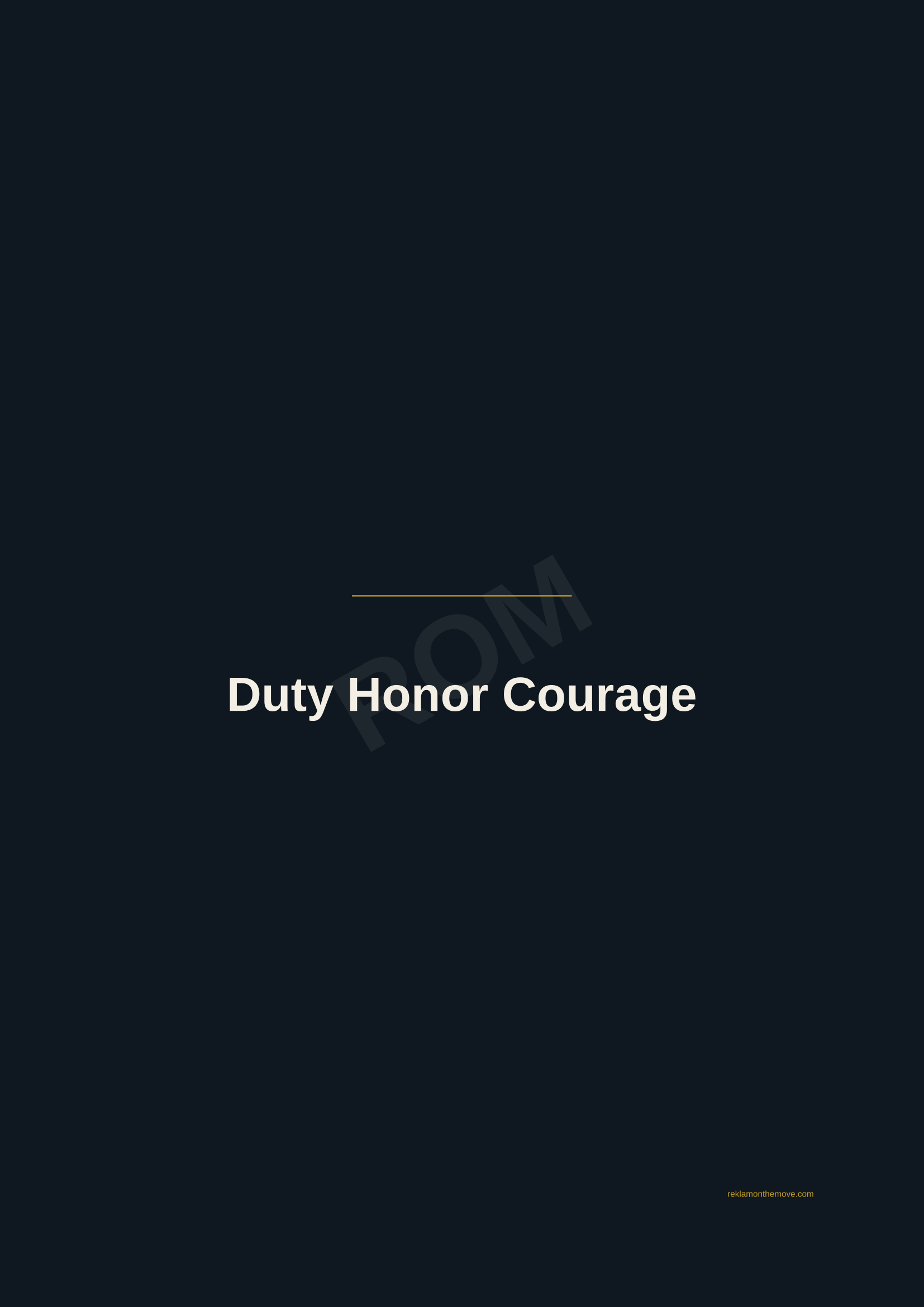 Duty Honor Courage · Gece — ROM dijital ürün önizlemesi (filigranlı)