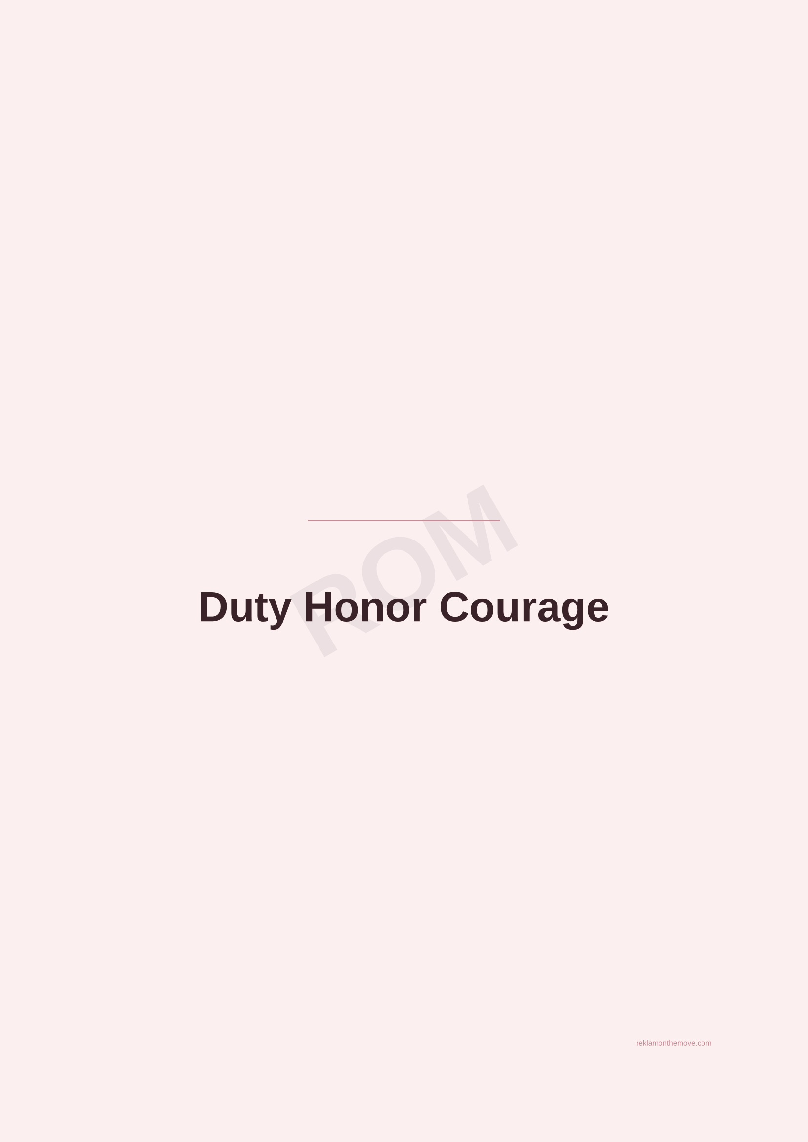 Duty Honor Courage · Gül — ROM dijital ürün önizlemesi (filigranlı)