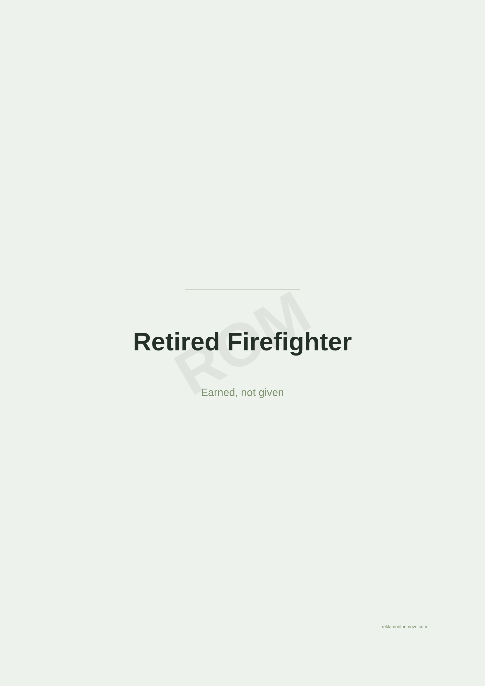Retired Firefighter · Adaçayı — ROM dijital ürün önizlemesi (filigranlı)