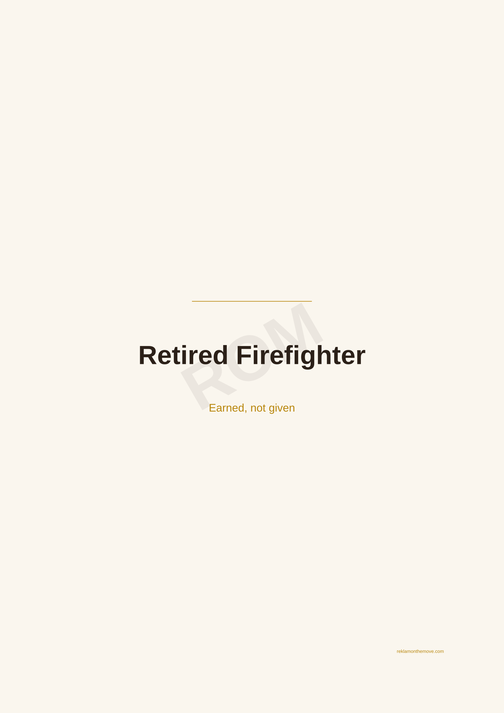 Retired Firefighter · Espresso — ROM dijital ürün önizlemesi (filigranlı)