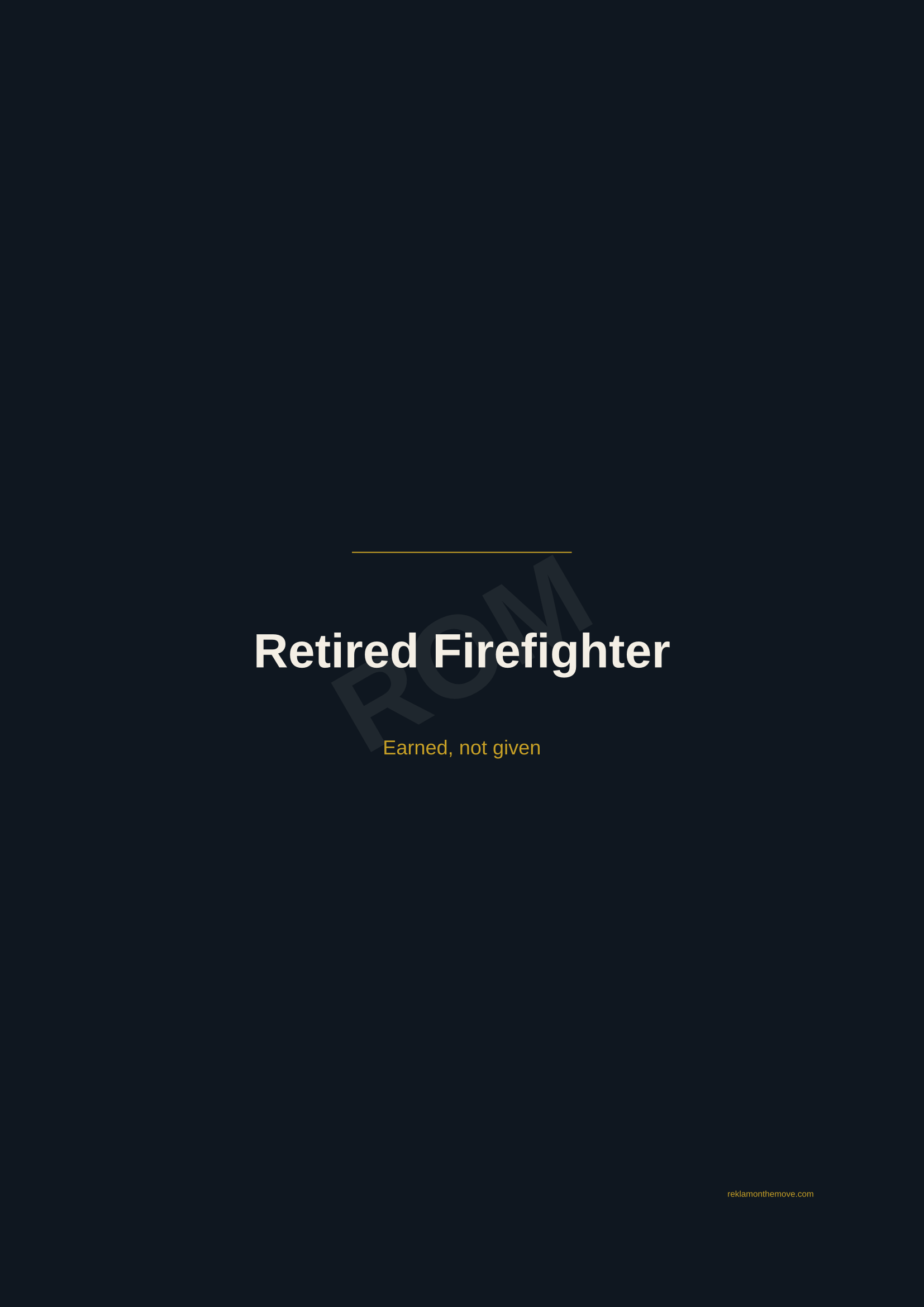 Retired Firefighter · Gece — ROM dijital ürün önizlemesi (filigranlı)