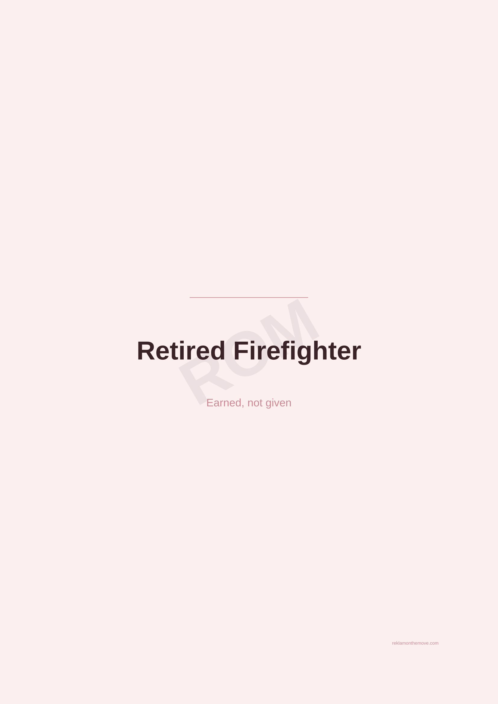 Retired Firefighter · Gül — ROM dijital ürün önizlemesi (filigranlı)