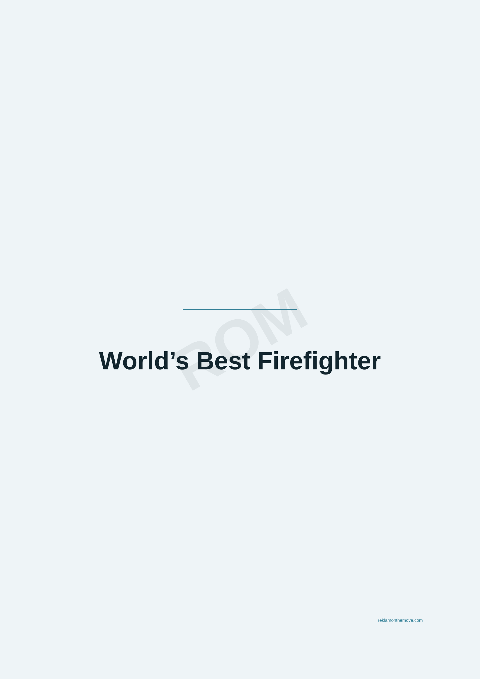 World's Best Firefighter · Okyanus — ROM dijital ürün önizlemesi (filigranlı)