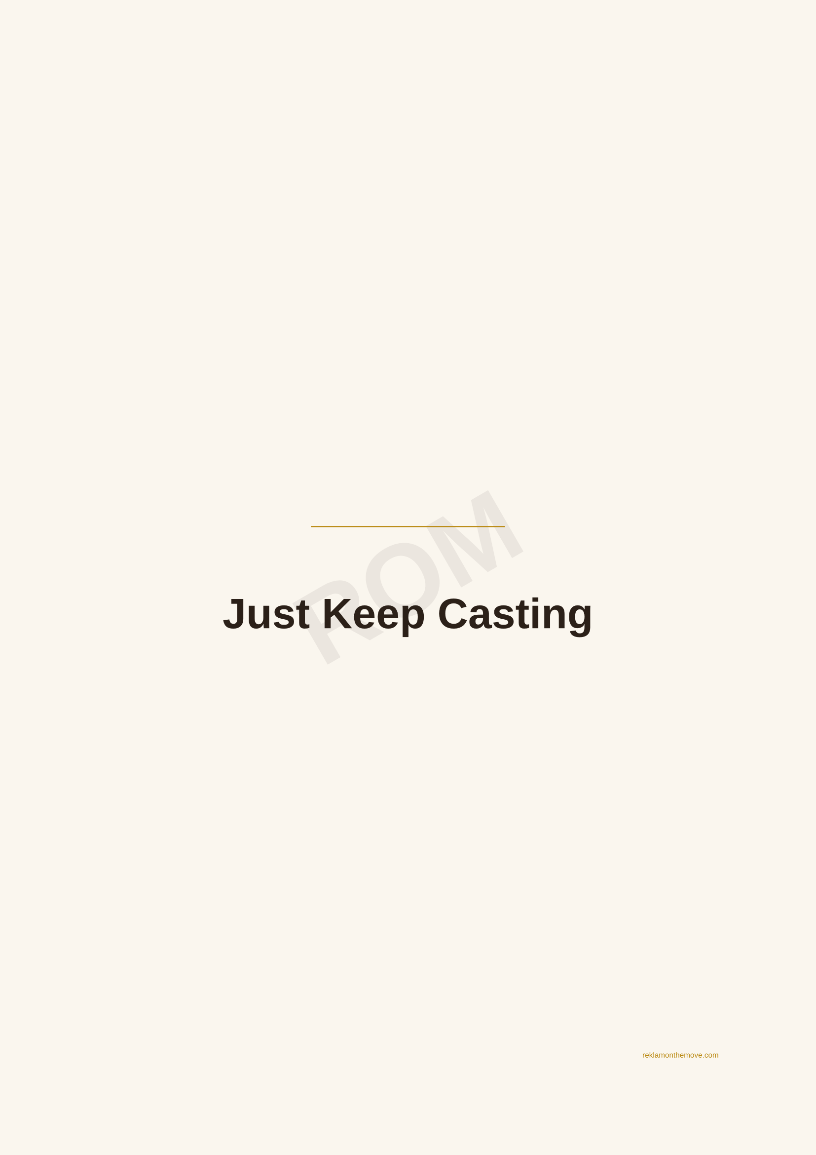 Just Keep Casting · Espresso — ROM dijital ürün önizlemesi (filigranlı)