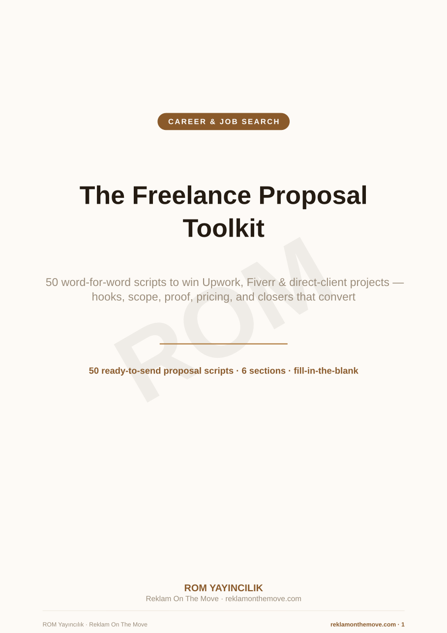 The Freelance Proposal Toolkit — ROM dijital ürün önizlemesi (filigranlı)