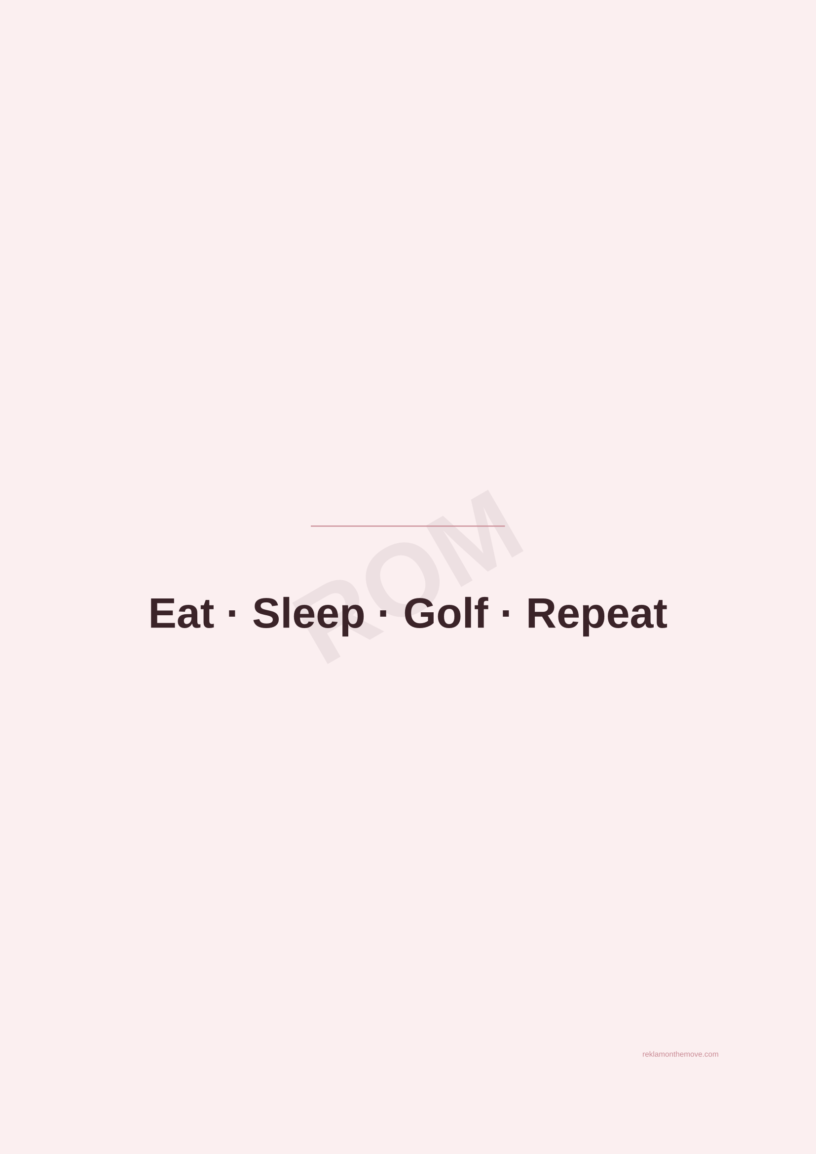 Eat · Sleep · Golf · Repeat · Gül — ROM dijital ürün önizlemesi (filigranlı)