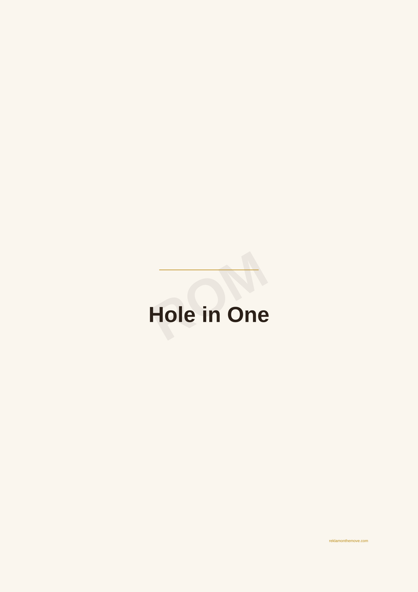 Hole in One · Espresso — ROM dijital ürün önizlemesi (filigranlı)