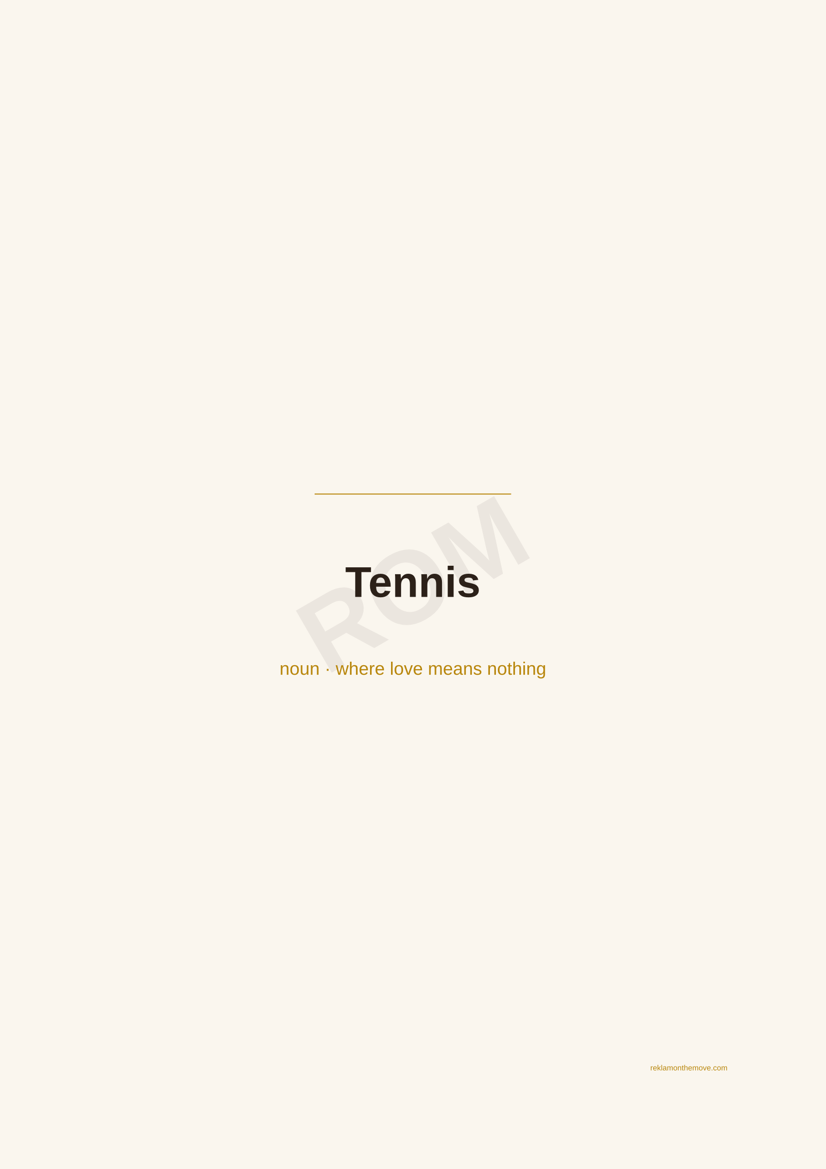 Tennis · Espresso — ROM dijital ürün önizlemesi (filigranlı)
