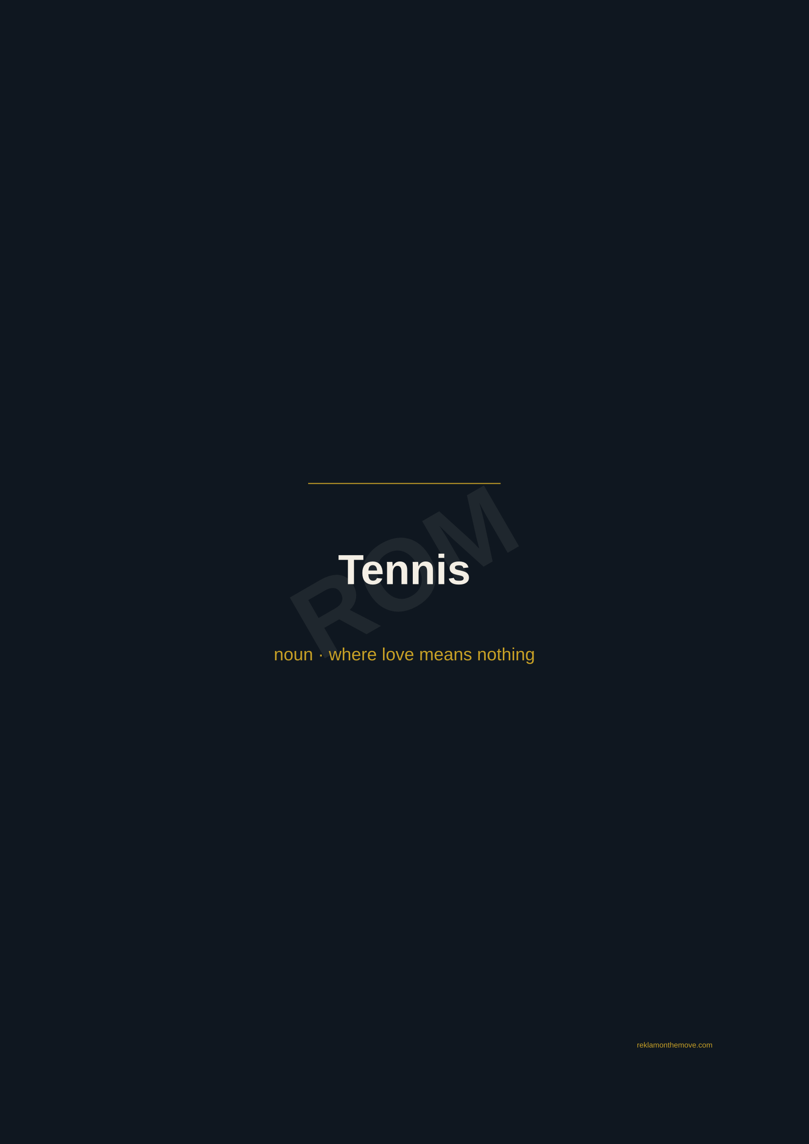 Tennis · Gece — ROM dijital ürün önizlemesi (filigranlı)