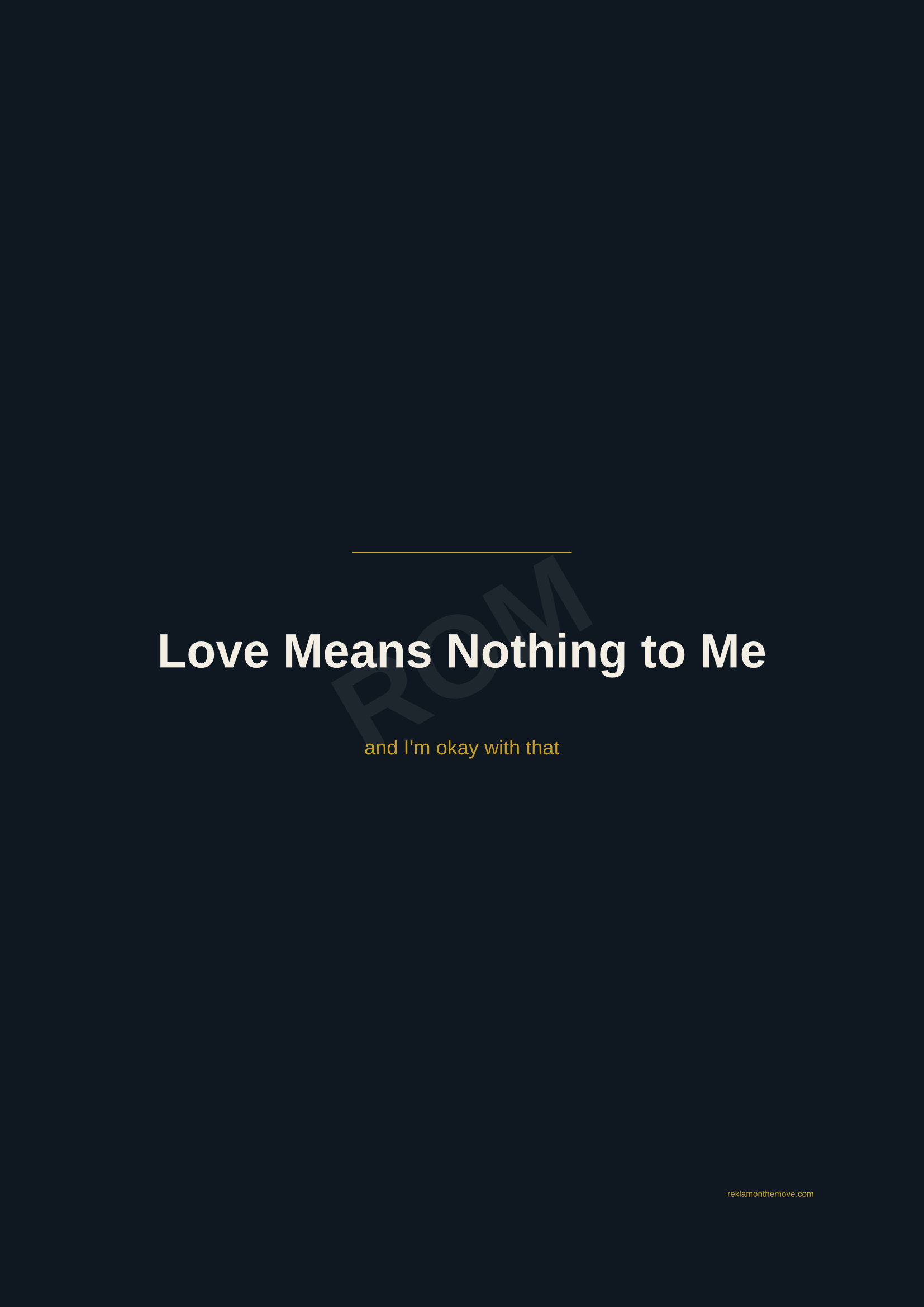 Love Means Nothing to Me · Gece — ROM dijital ürün önizlemesi (filigranlı)