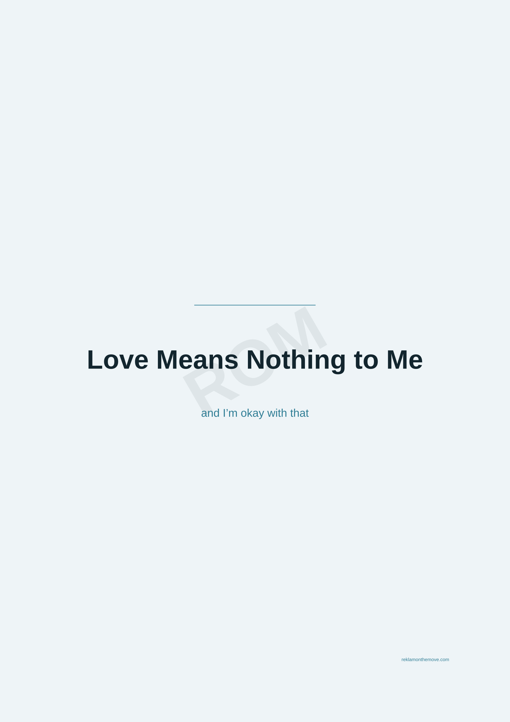 Love Means Nothing to Me · Okyanus — ROM dijital ürün önizlemesi (filigranlı)