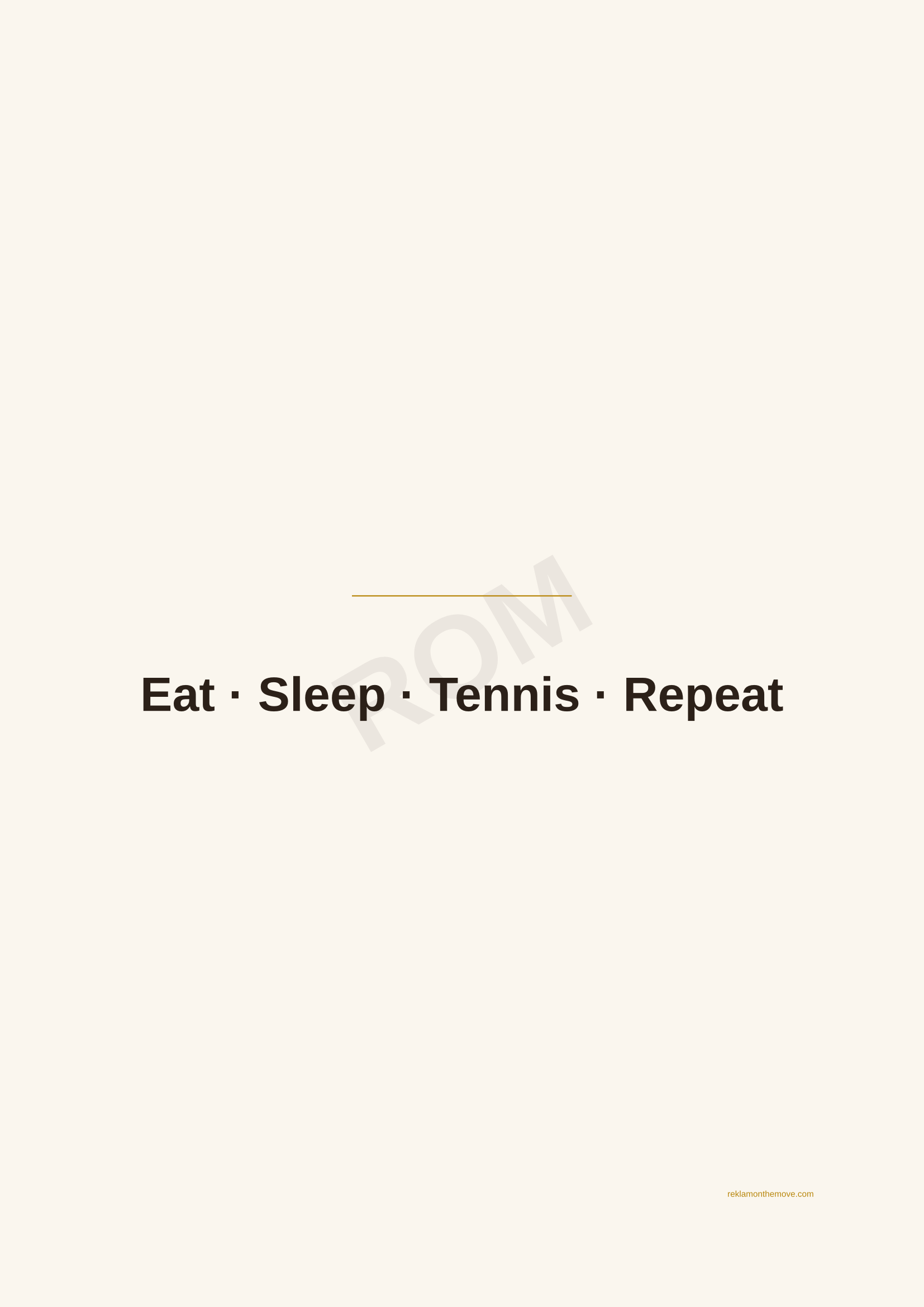 Eat · Sleep · Tennis · Repeat · Espresso — ROM dijital ürün önizlemesi (filigranlı)