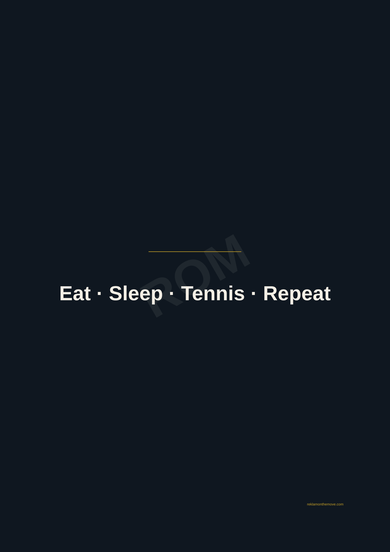 Eat · Sleep · Tennis · Repeat · Gece — ROM dijital ürün önizlemesi (filigranlı)