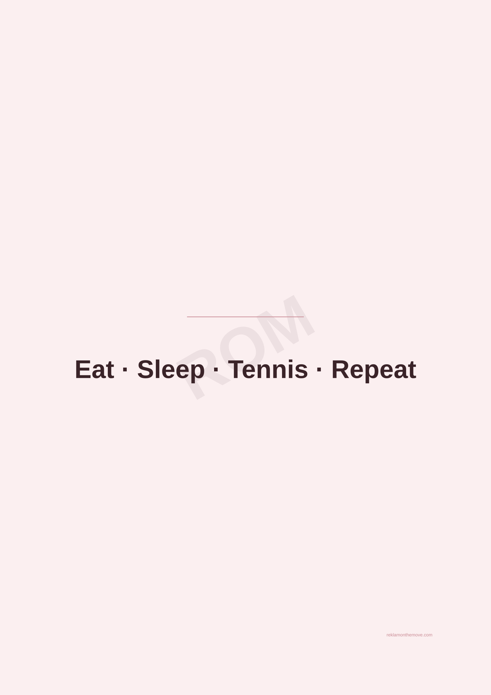 Eat · Sleep · Tennis · Repeat · Gül — ROM dijital ürün önizlemesi (filigranlı)