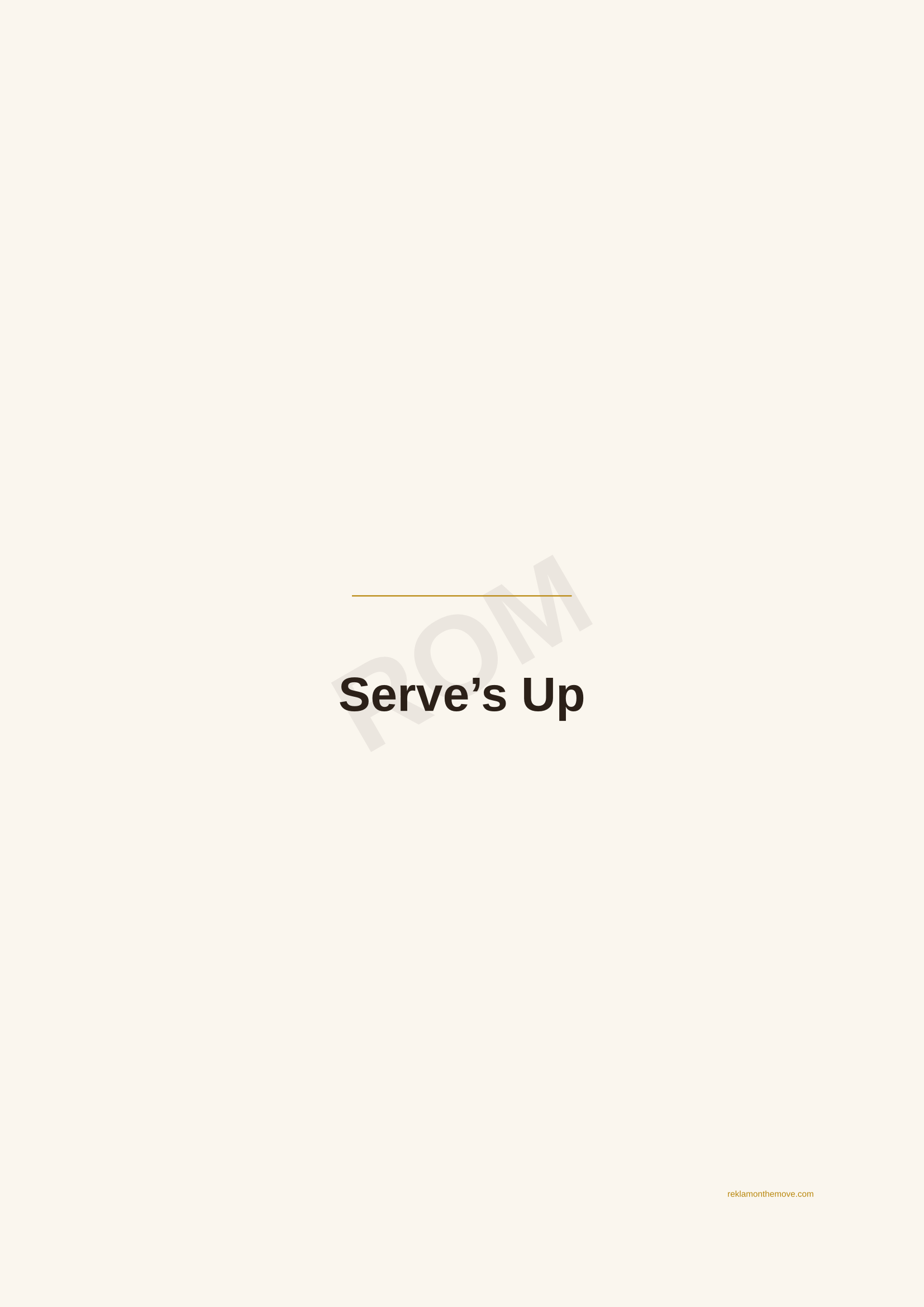 Serve's Up · Espresso — ROM dijital ürün önizlemesi (filigranlı)