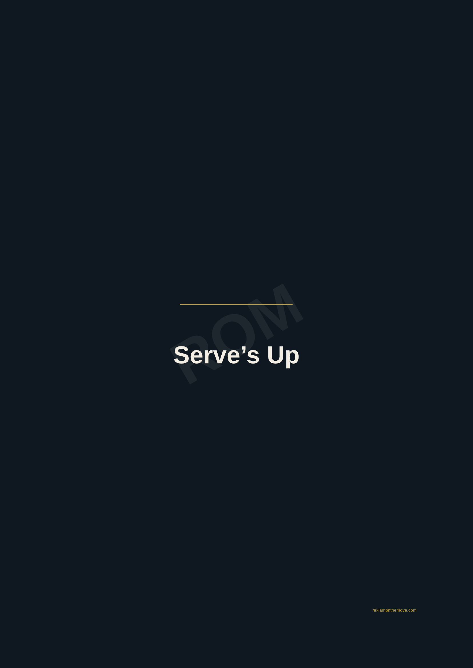 Serve's Up · Gece — ROM dijital ürün önizlemesi (filigranlı)