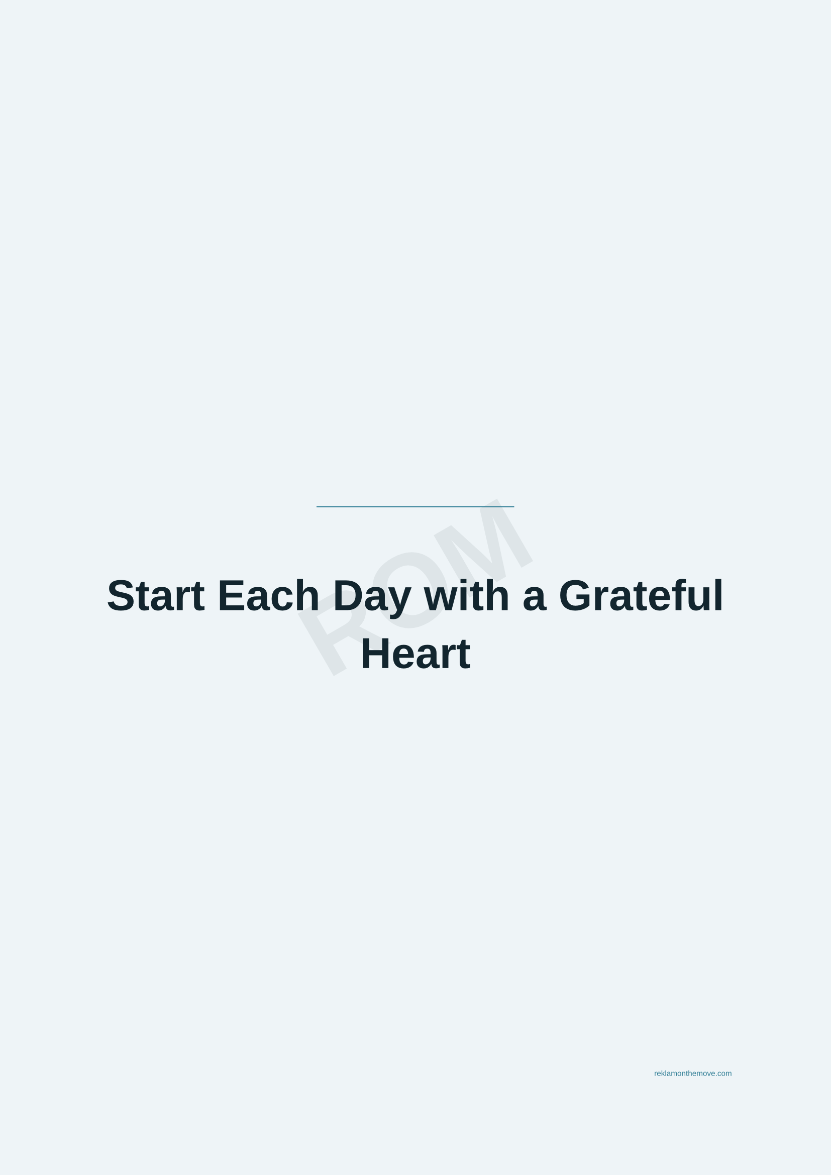 Start Each Day with a Grateful Heart · Okyanus — ROM dijital ürün önizlemesi (filigranlı)