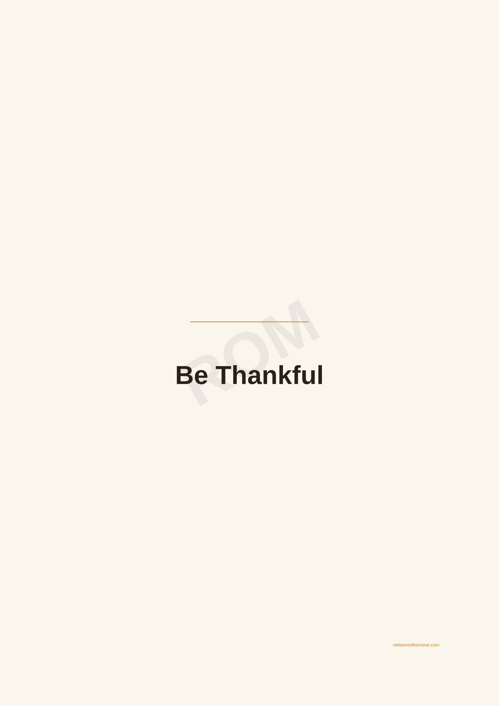 Be Thankful · Espresso — ROM dijital ürün önizlemesi (filigranlı)