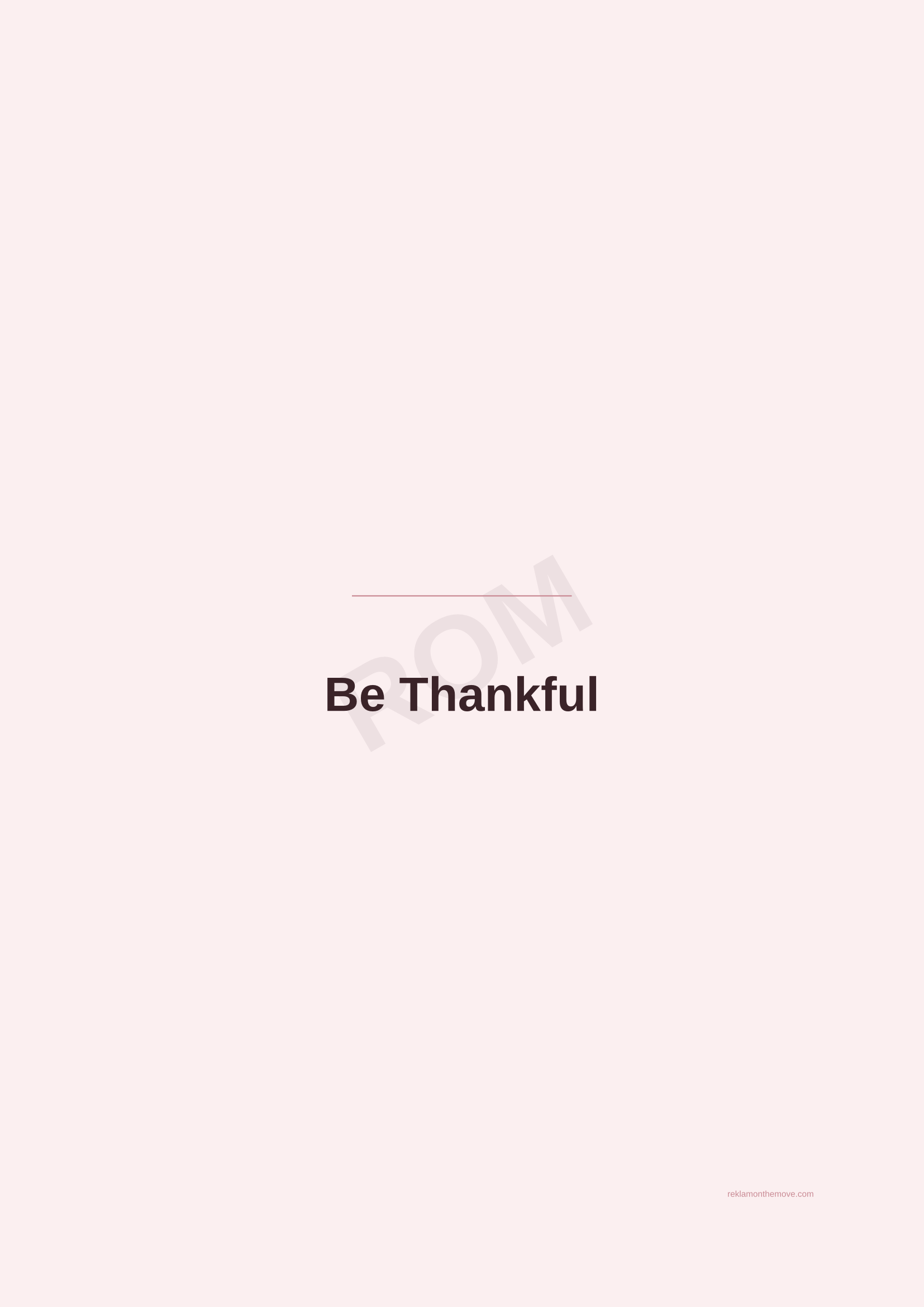 Be Thankful · Gül — ROM dijital ürün önizlemesi (filigranlı)