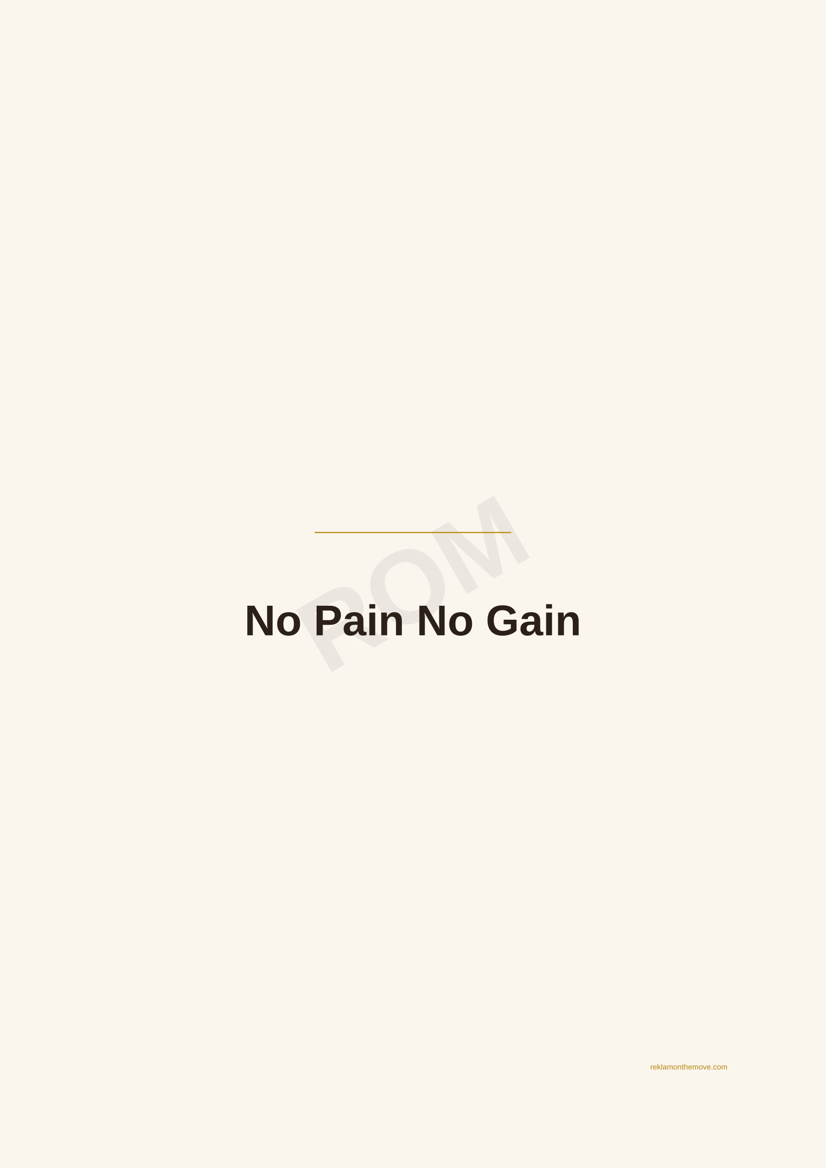 No Pain No Gain · Espresso — ROM dijital ürün önizlemesi (filigranlı)