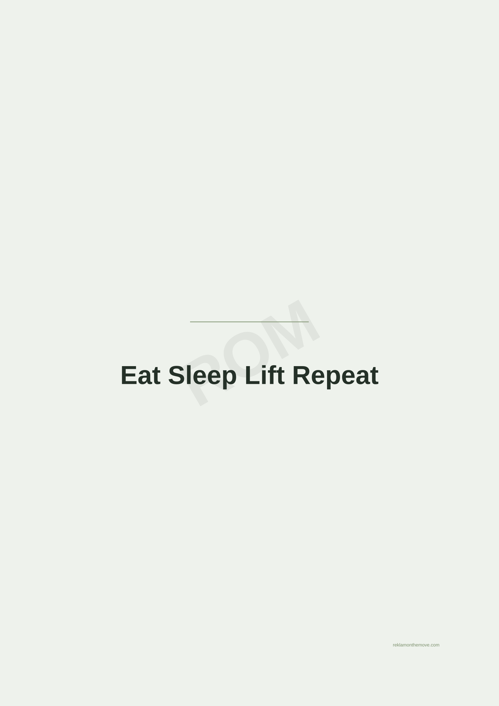 Eat Sleep Lift Repeat · Adaçayı — ROM dijital ürün önizlemesi (filigranlı)