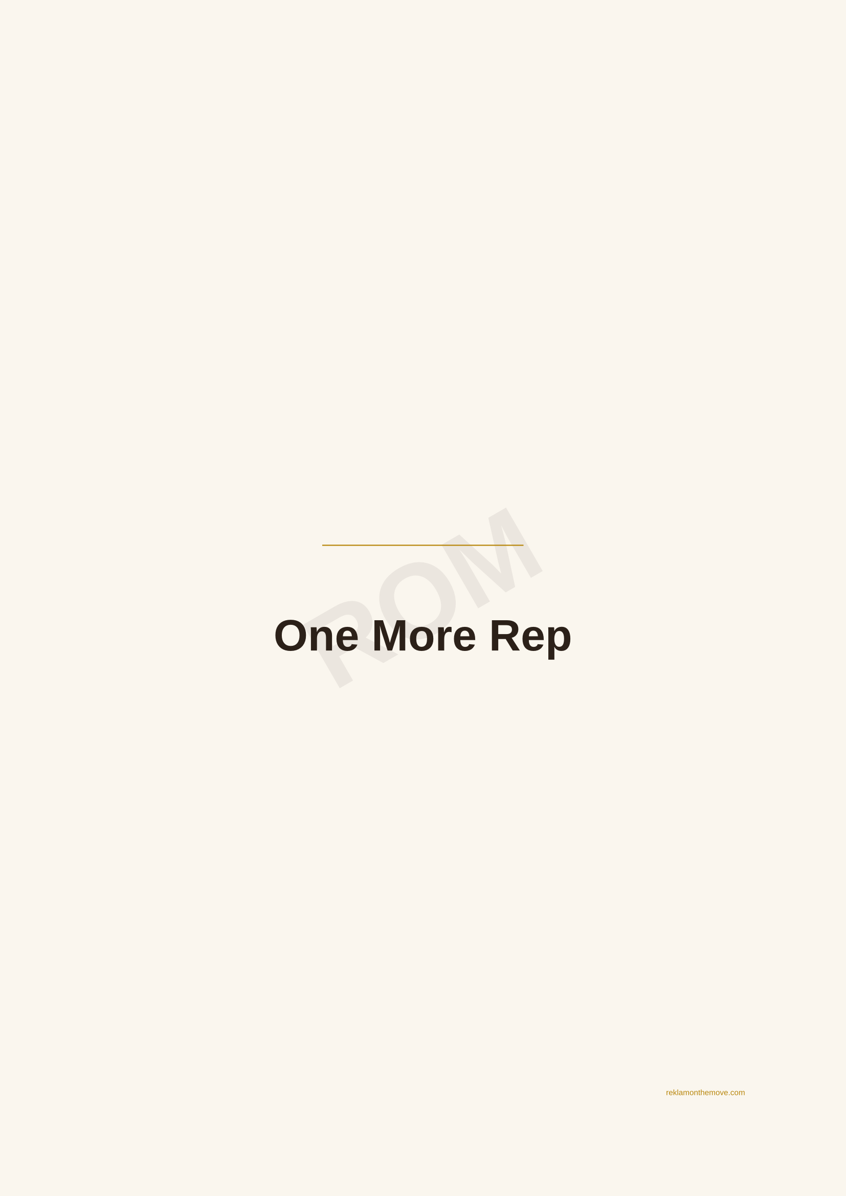 One More Rep · Espresso — ROM dijital ürün önizlemesi (filigranlı)
