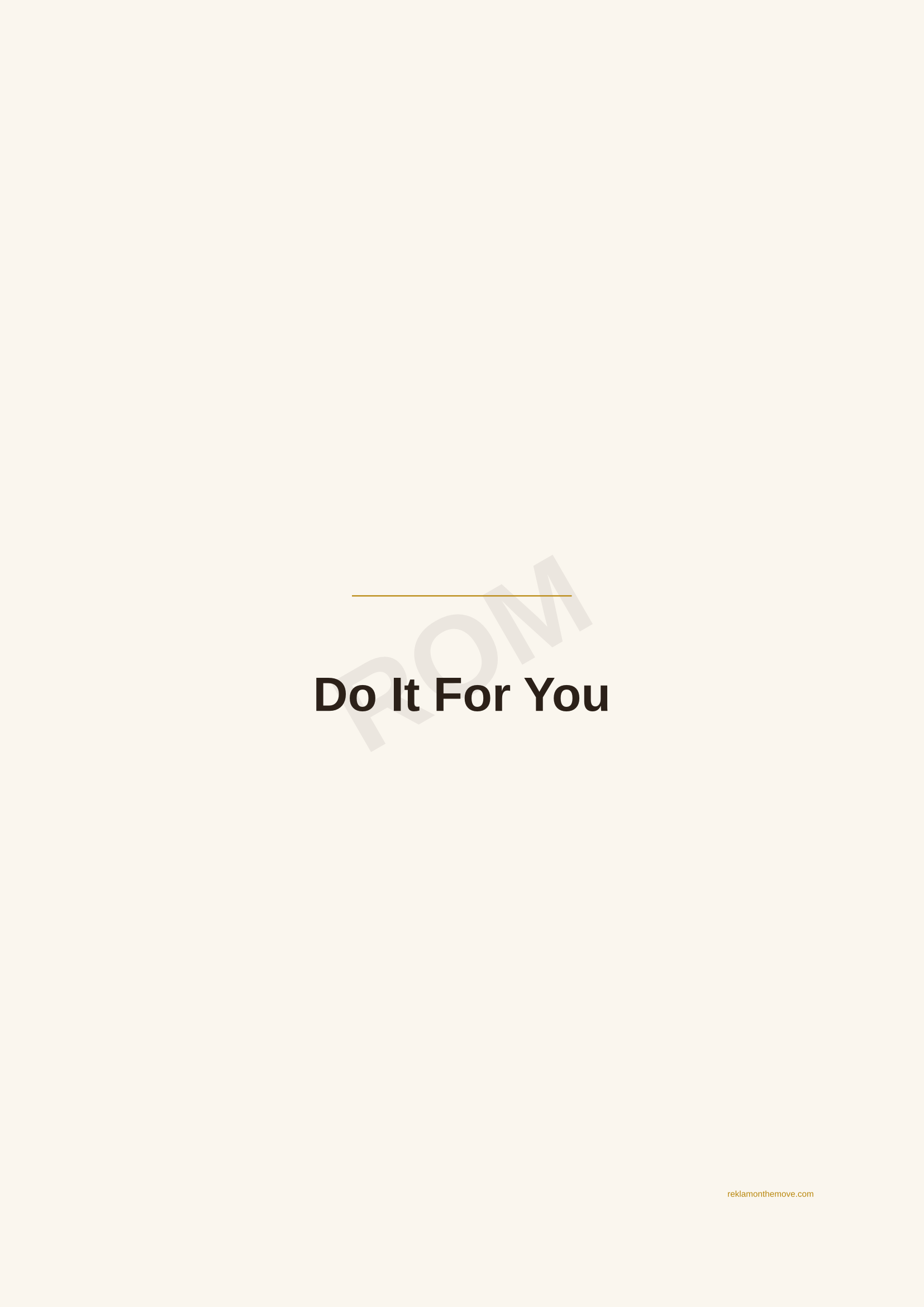 Do It For You · Espresso — ROM dijital ürün önizlemesi (filigranlı)
