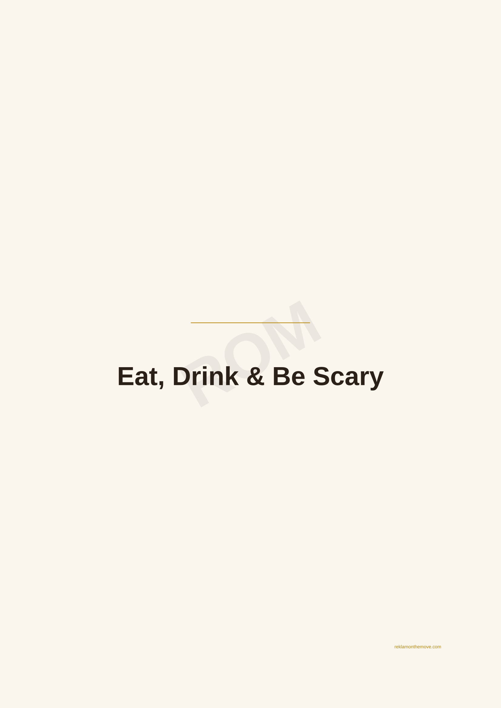 Eat, Drink & Be Scary · Espresso — ROM dijital ürün önizlemesi (filigranlı)