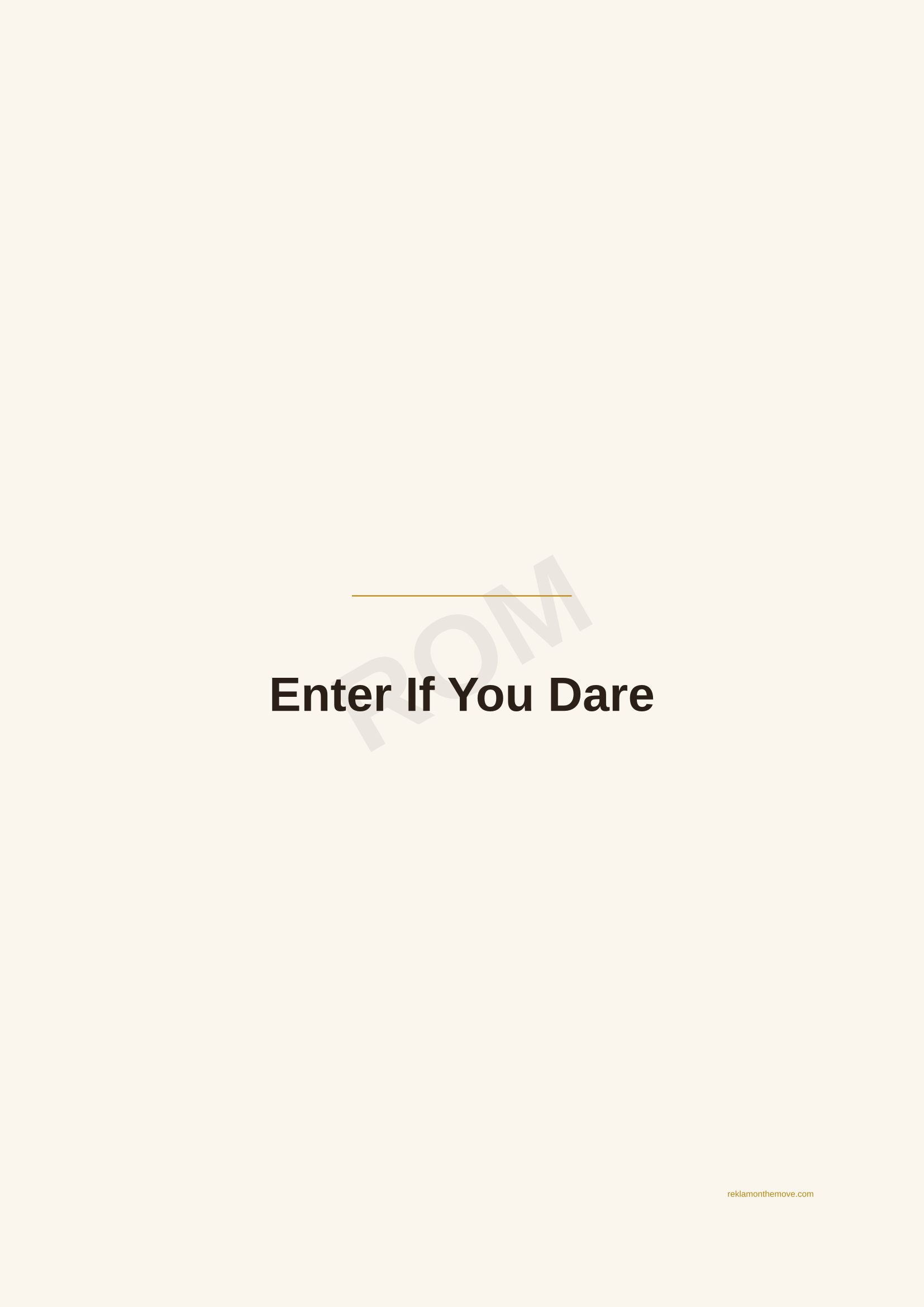 Enter If You Dare · Espresso — ROM dijital ürün önizlemesi (filigranlı)
