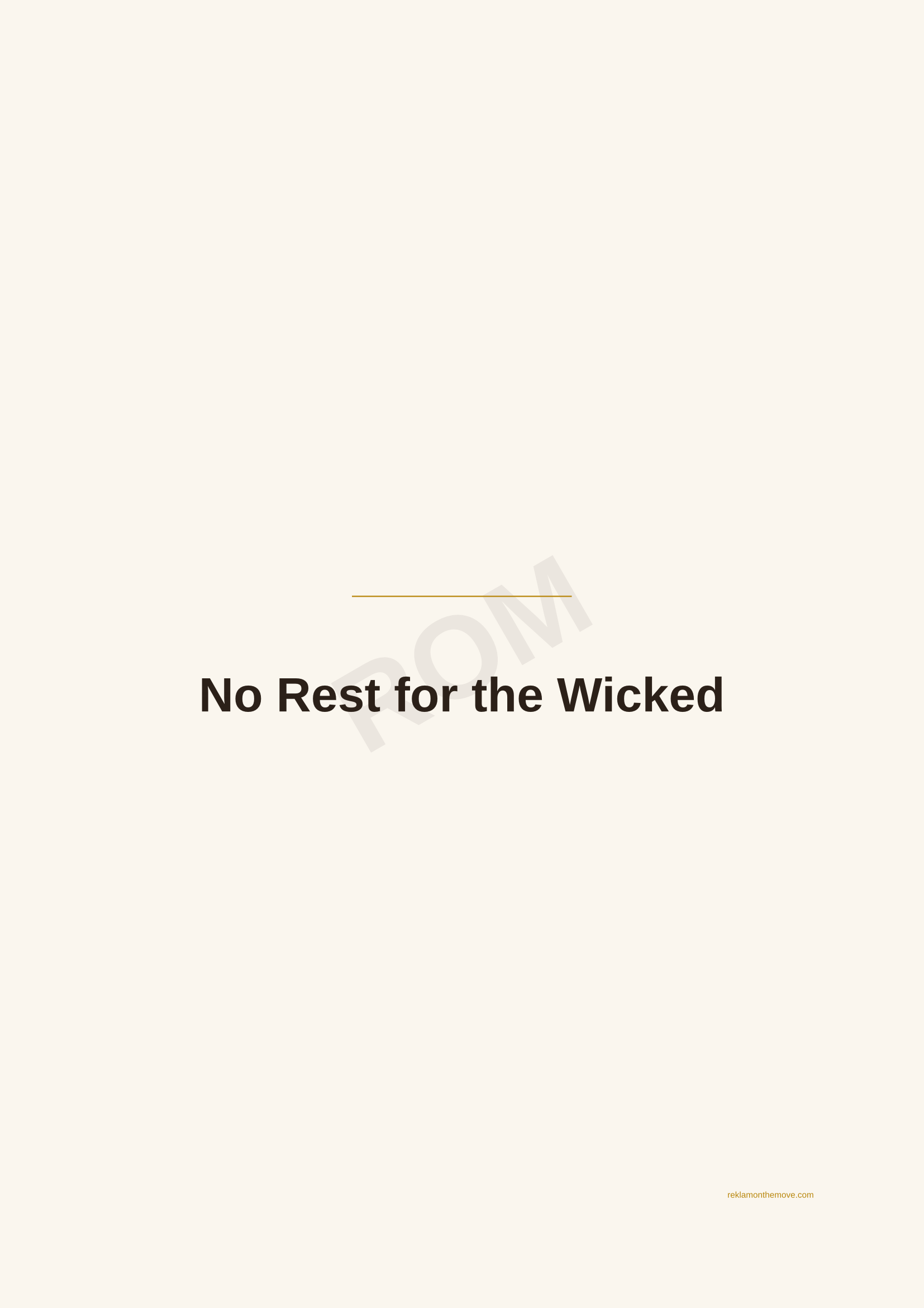 No Rest for the Wicked · Espresso — ROM dijital ürün önizlemesi (filigranlı)