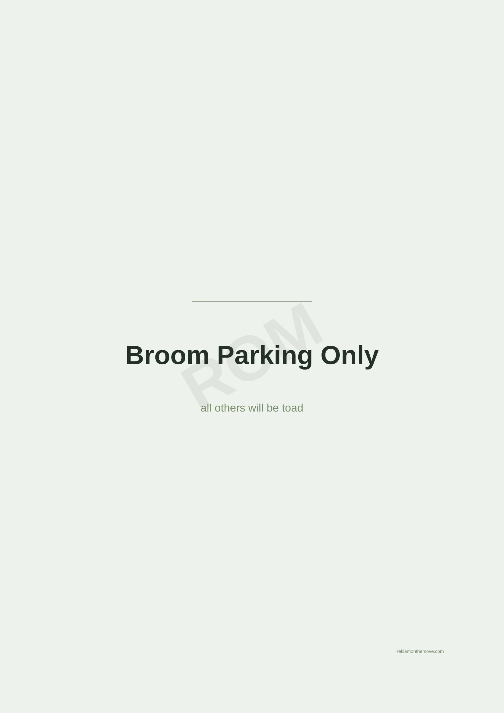 Broom Parking Only · Adaçayı — ROM dijital ürün önizlemesi (filigranlı)