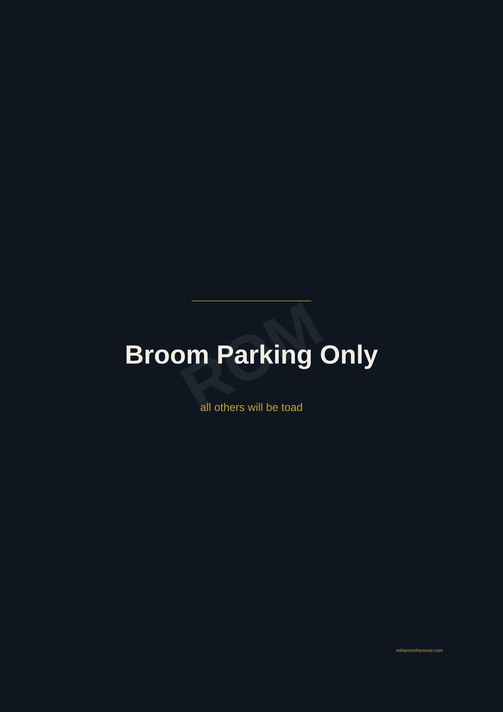 Broom Parking Only · Gece — ROM dijital ürün önizlemesi (filigranlı)