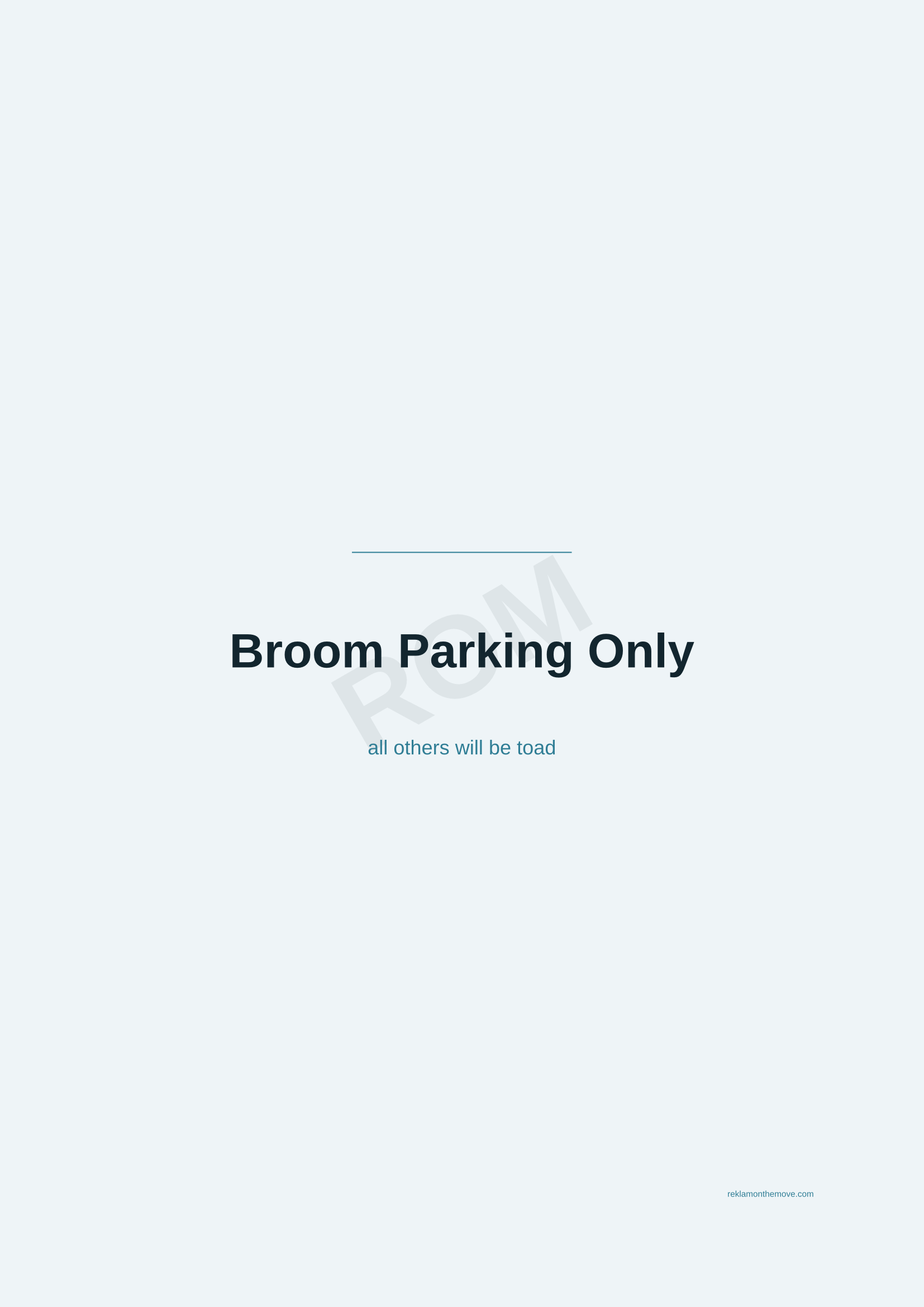 Broom Parking Only · Okyanus — ROM dijital ürün önizlemesi (filigranlı)