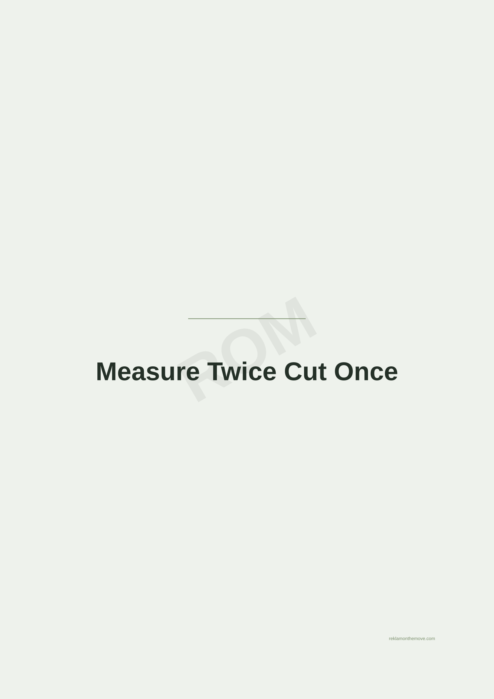 Measure Twice Cut Once · Adaçayı — ROM dijital ürün önizlemesi (filigranlı)