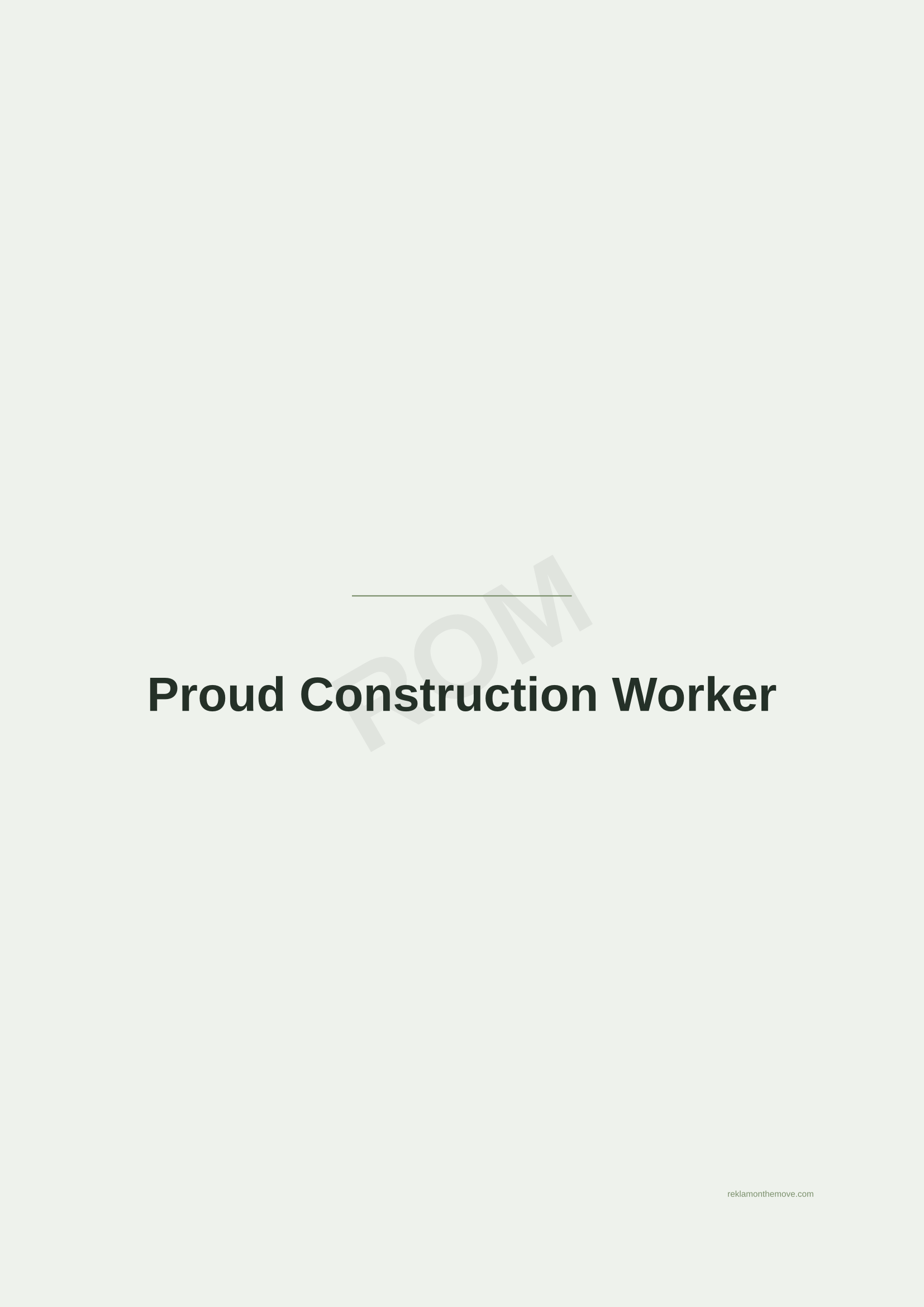 Proud Construction Worker · Adaçayı — ROM dijital ürün önizlemesi (filigranlı)